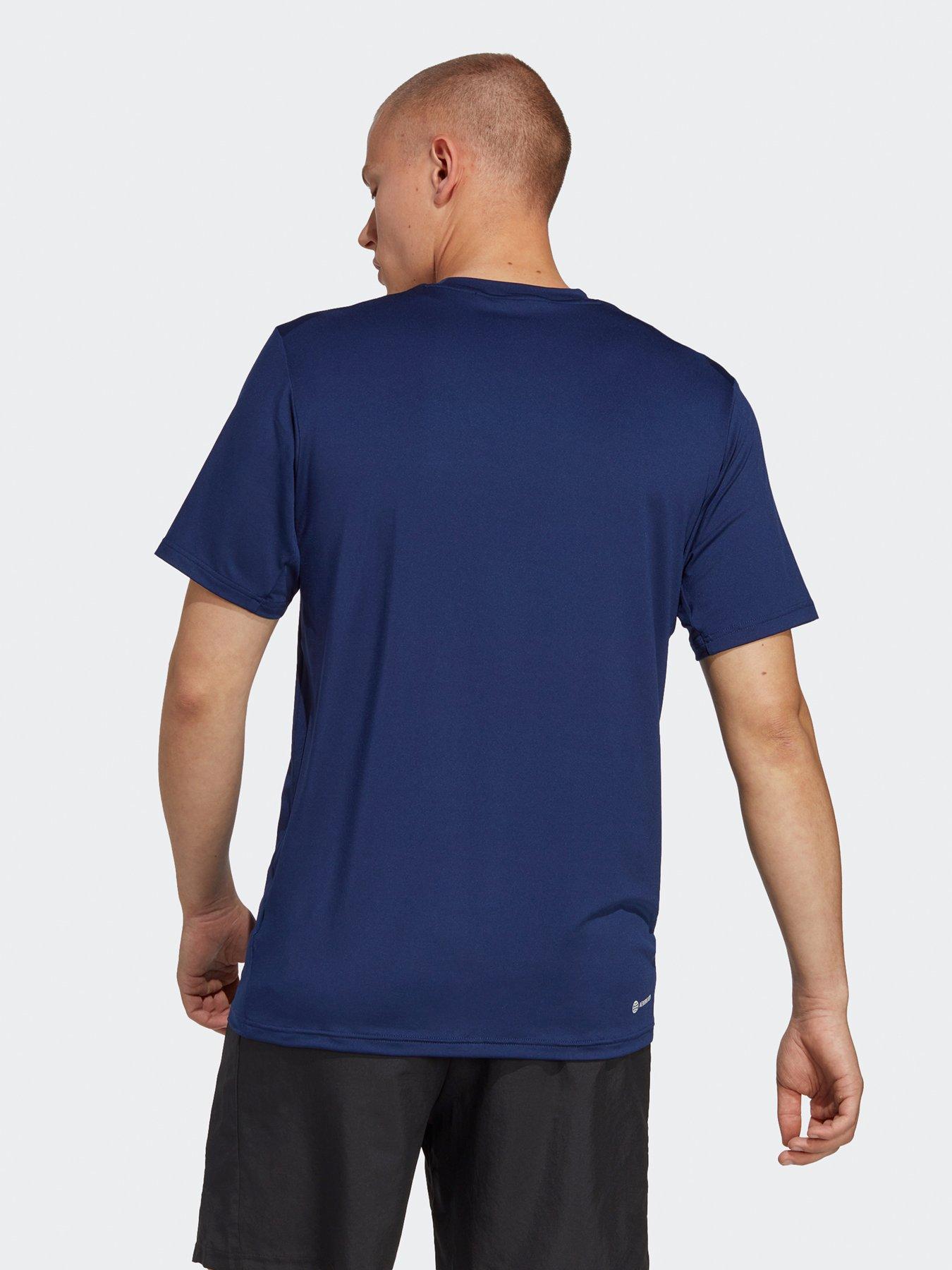 adidas-mens-train-essentials-stretch-t-shirt-bluestillFront