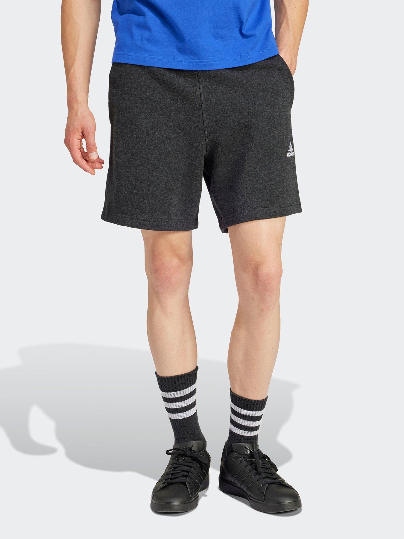 adidas-sportswear-mens-essentials-melange-shorts-blackfront