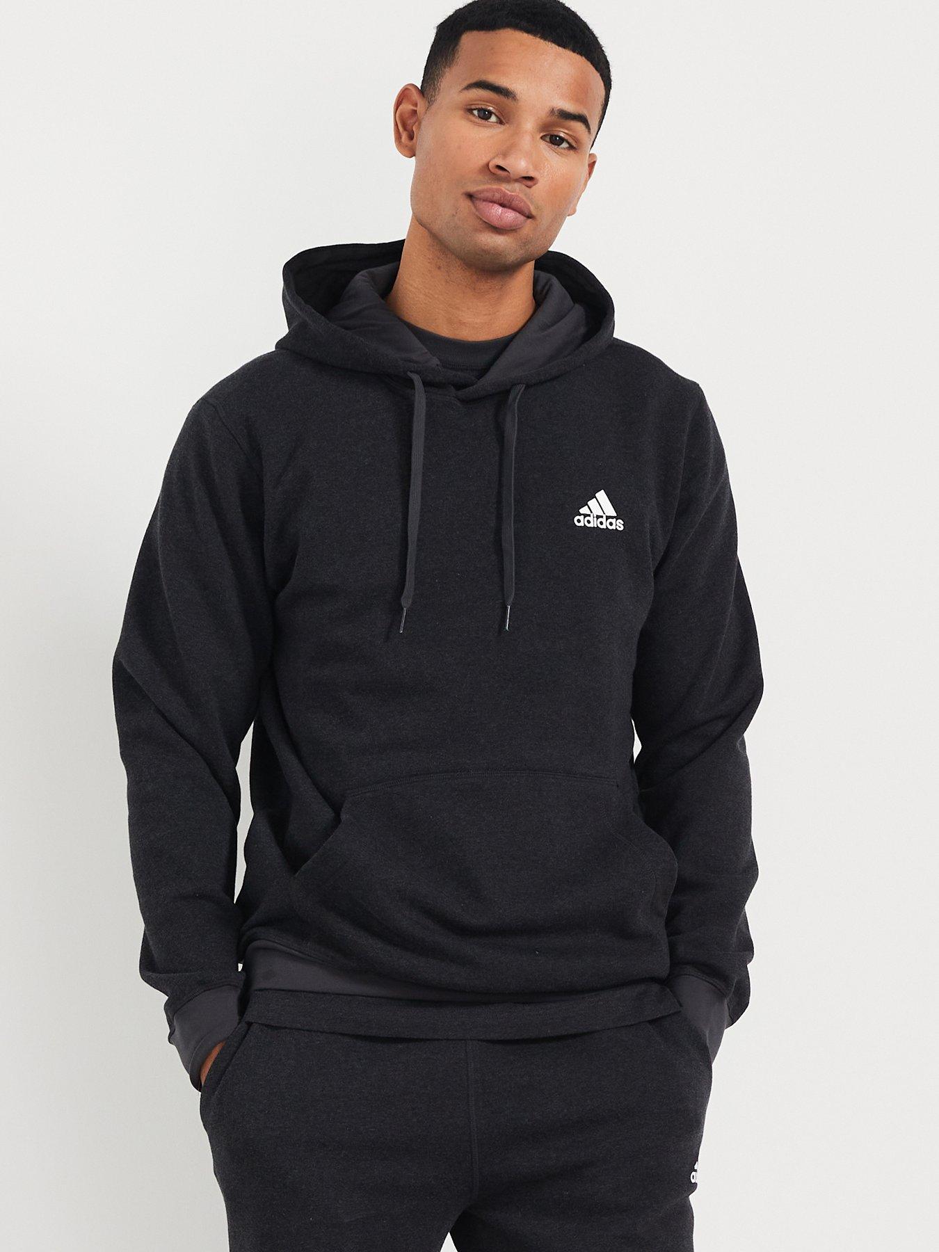 adidas-sportswear-mens-essentials-melange-hoodie-black