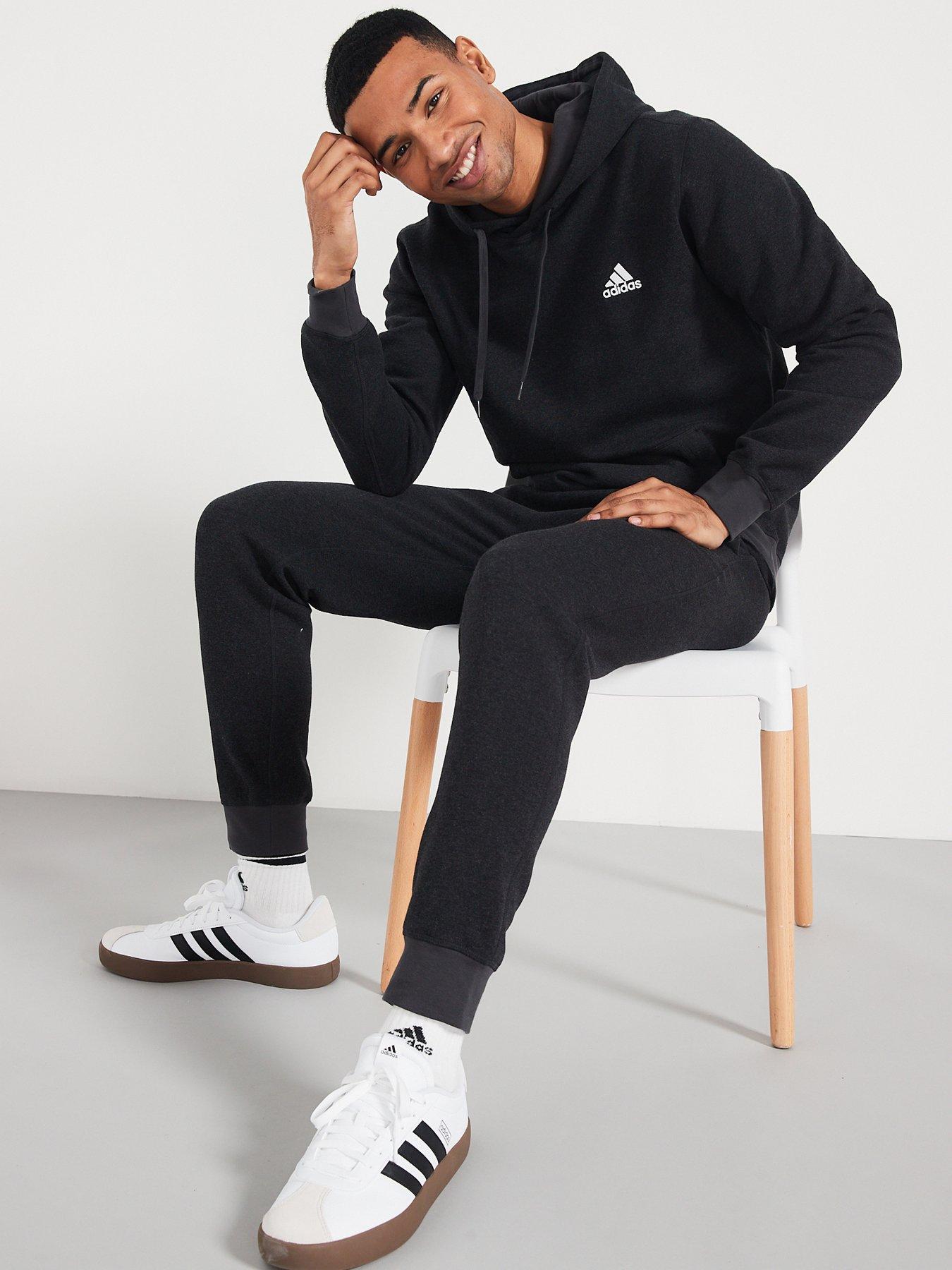 adidas-sportswear-mens-essentials-melange-hoodie-blackdetail