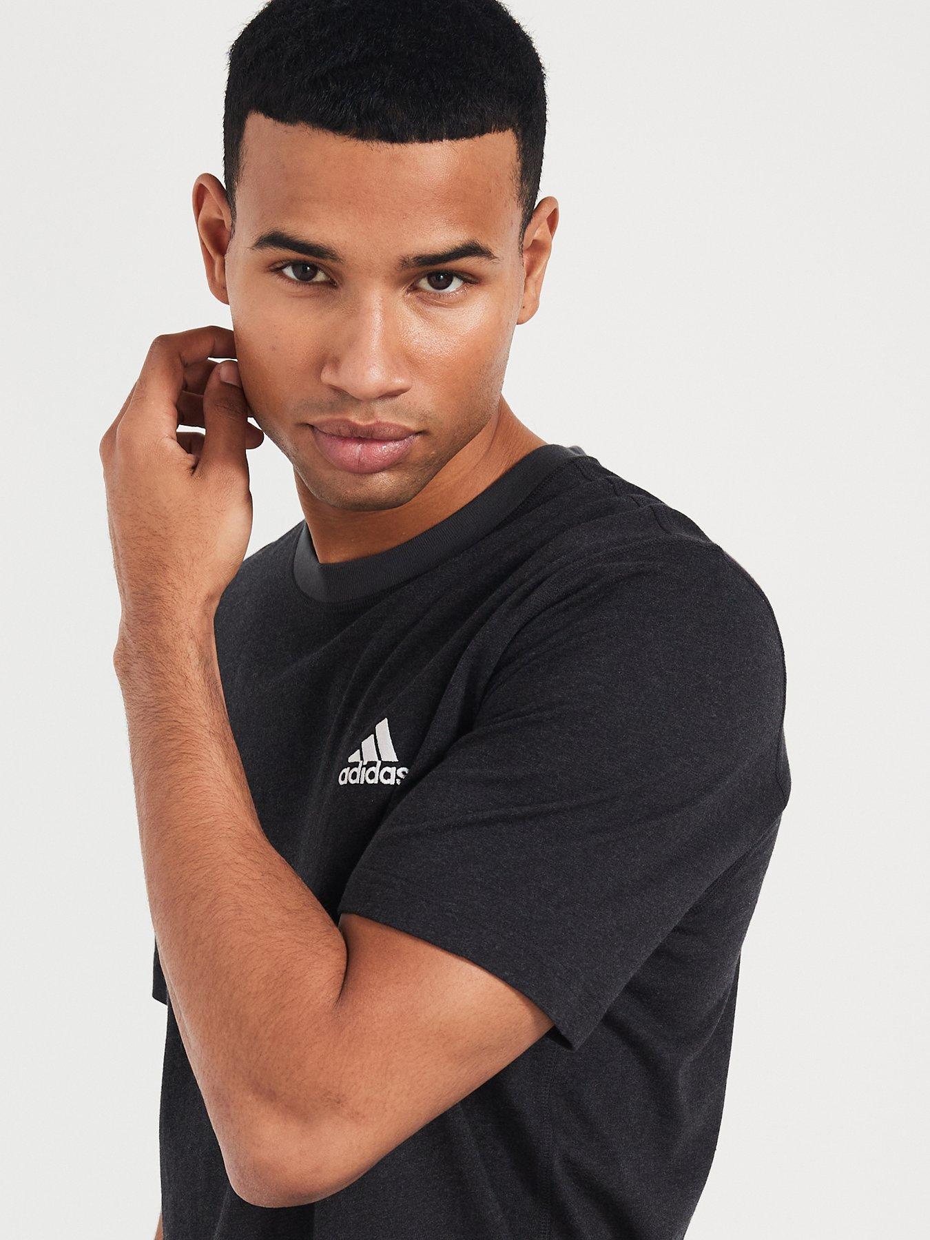 adidas-sportswear-mens-essentials-melange-t-shirt-blackdetail