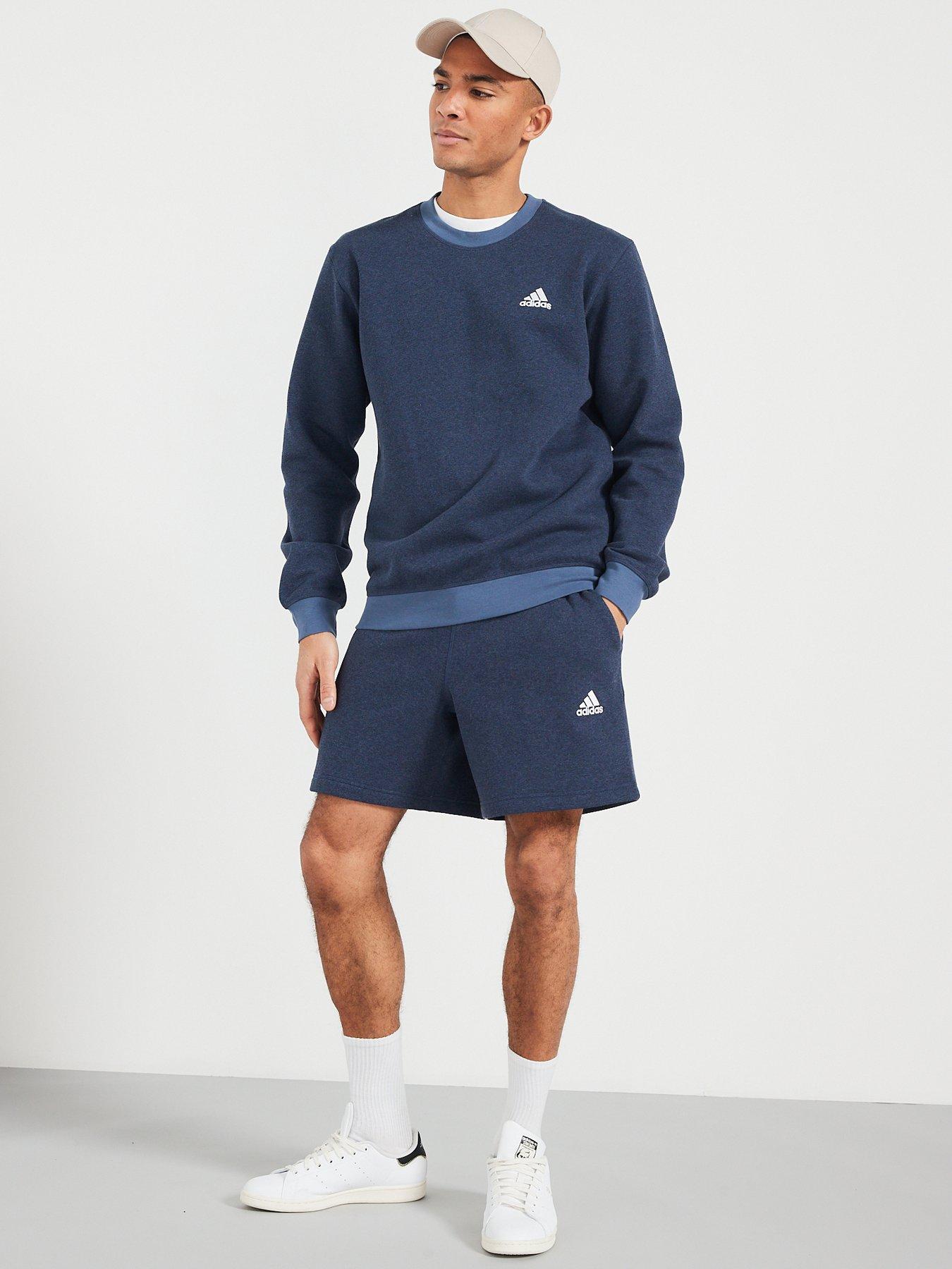 adidas-sportswear-mens-essentials-melange-shorts-navyback