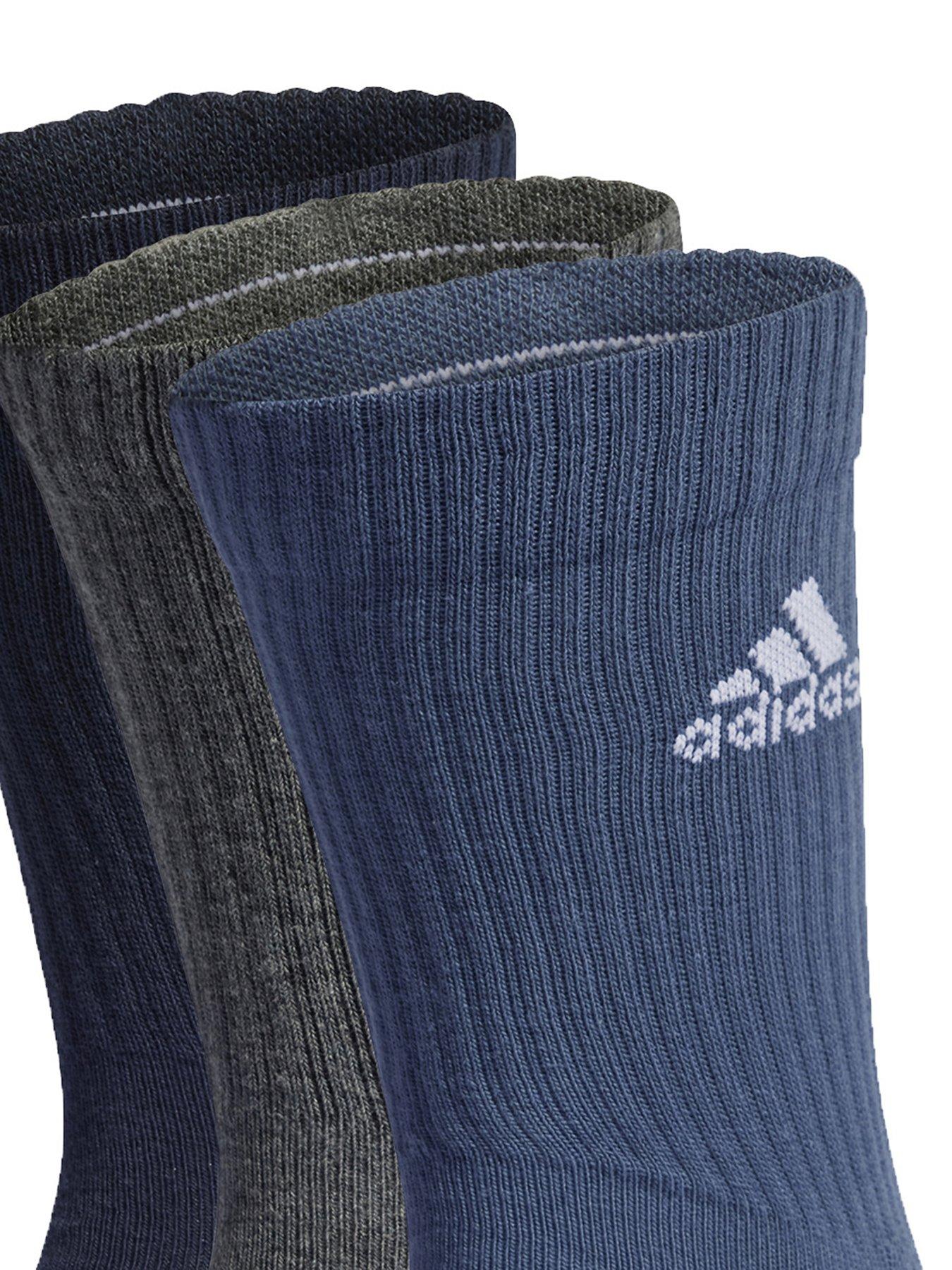 Image 2 of 2 of adidas Sportswear Unisex 3 Pack Cushioned Crew Socks - Blue