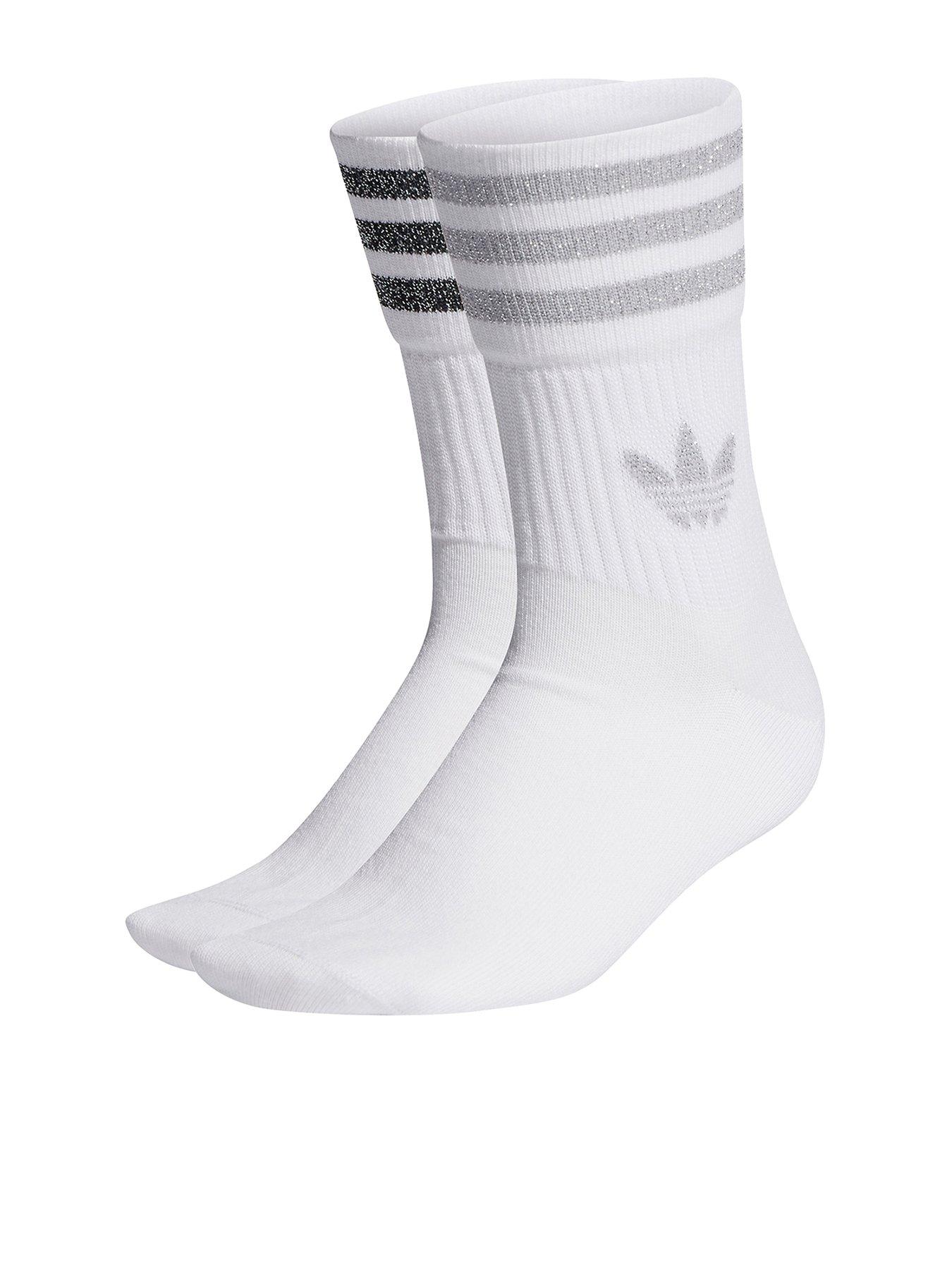 adidas Originals Womens 2 Pack Glitter Crew Socks - Multi