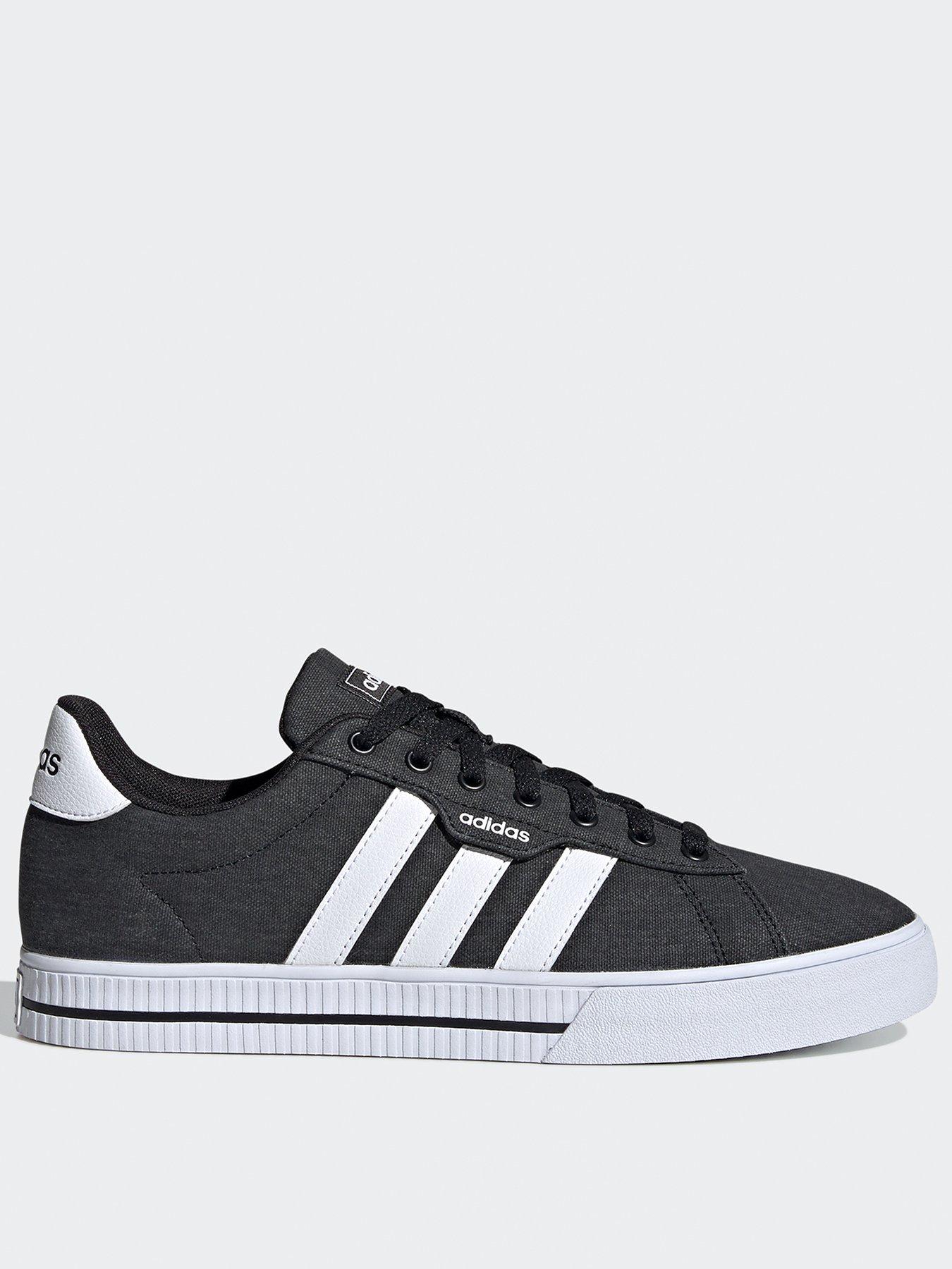 Black adidas cheap canvas trainers