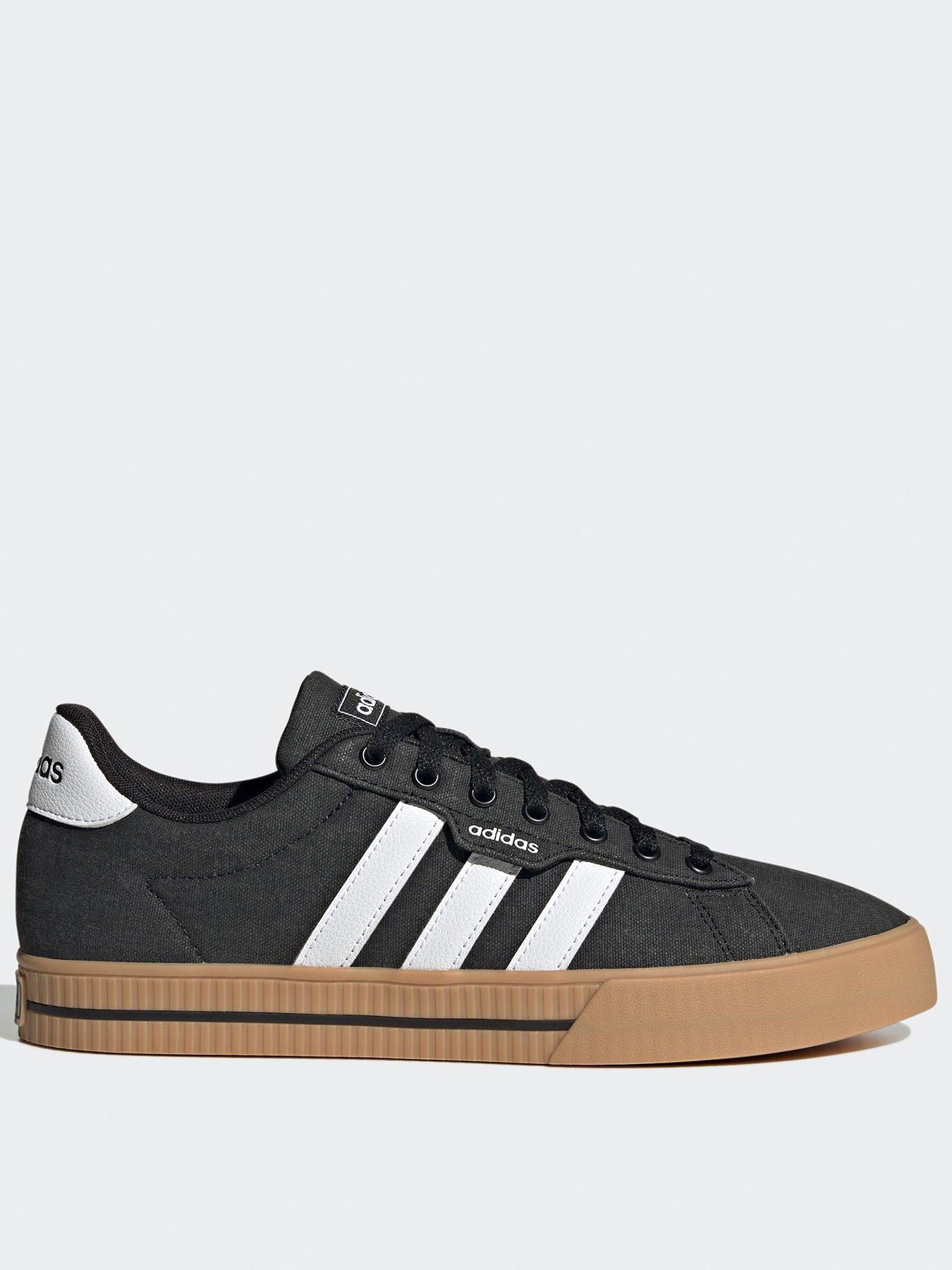 Black adidas canvas trainers on sale