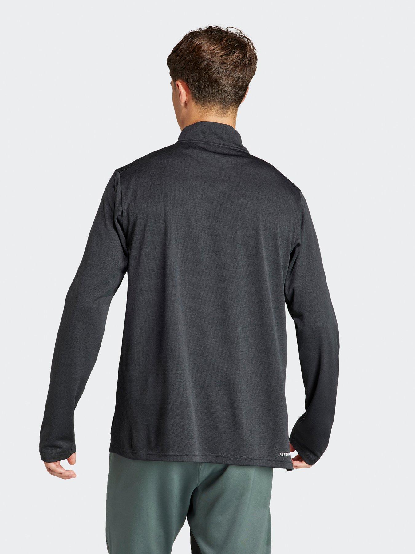 adidas-mens-train-essentials-14-zip-top-blackstillFront