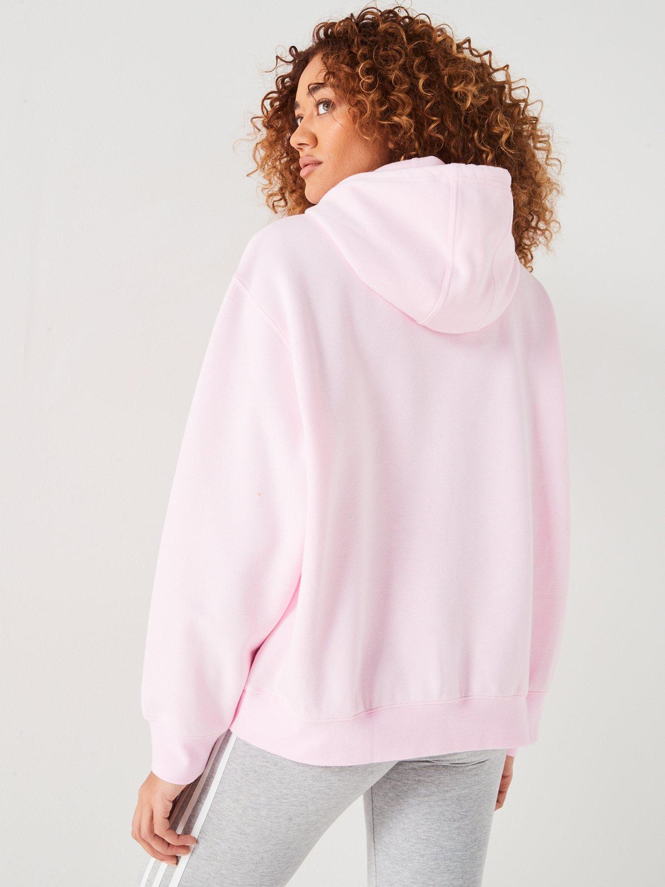 Womens Trefoil Overhead Hoodie Pink