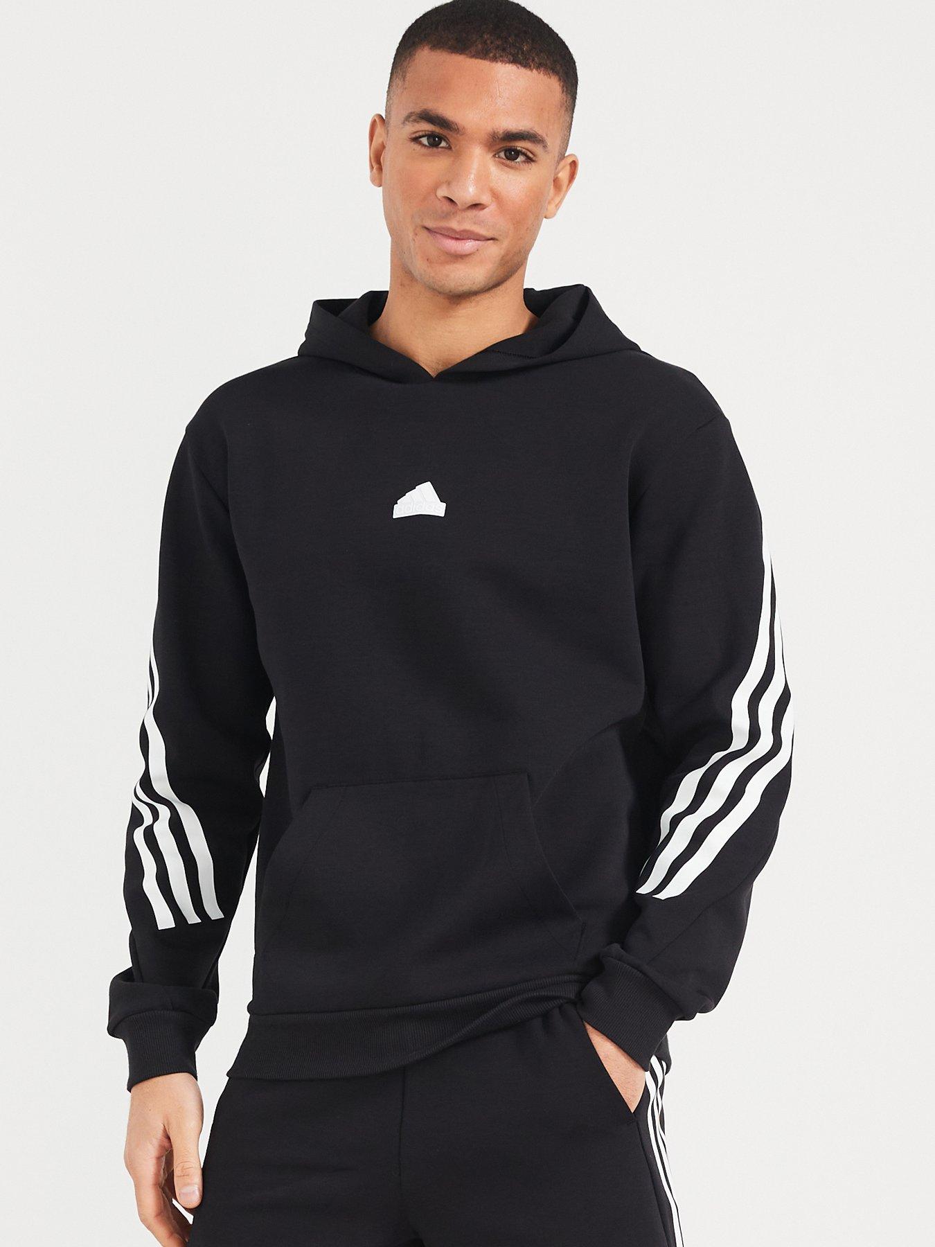 Adidas originals fleece lined overhead jacket hot sale with arm trefoil print in black