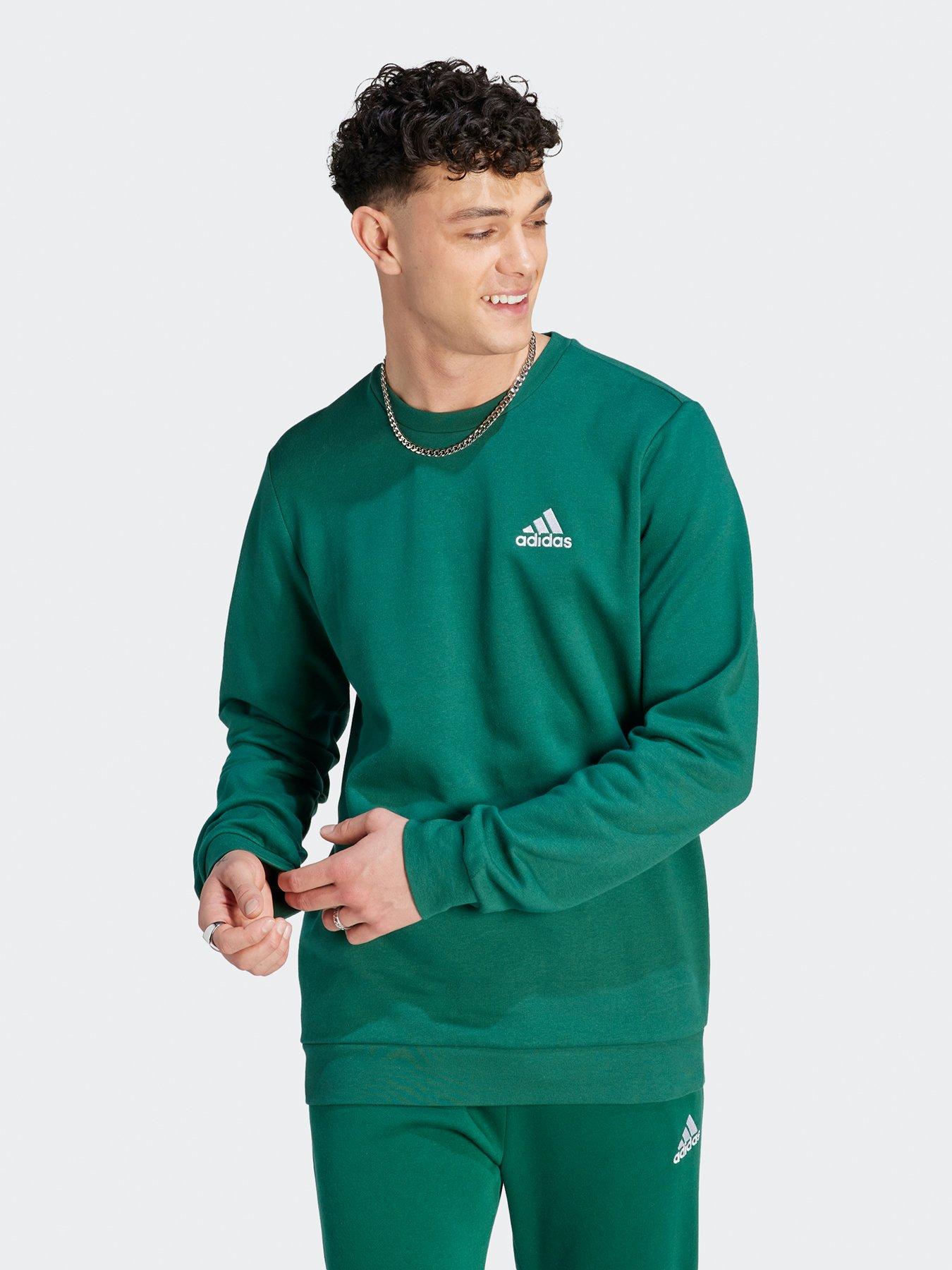 Mens adidas green sweatshirt hotsell