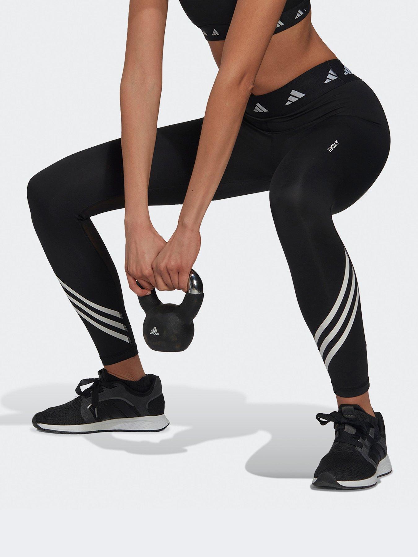 adidas Run Icons 3-Stripes 7/8 Running Leggings - Black, Women's Running
