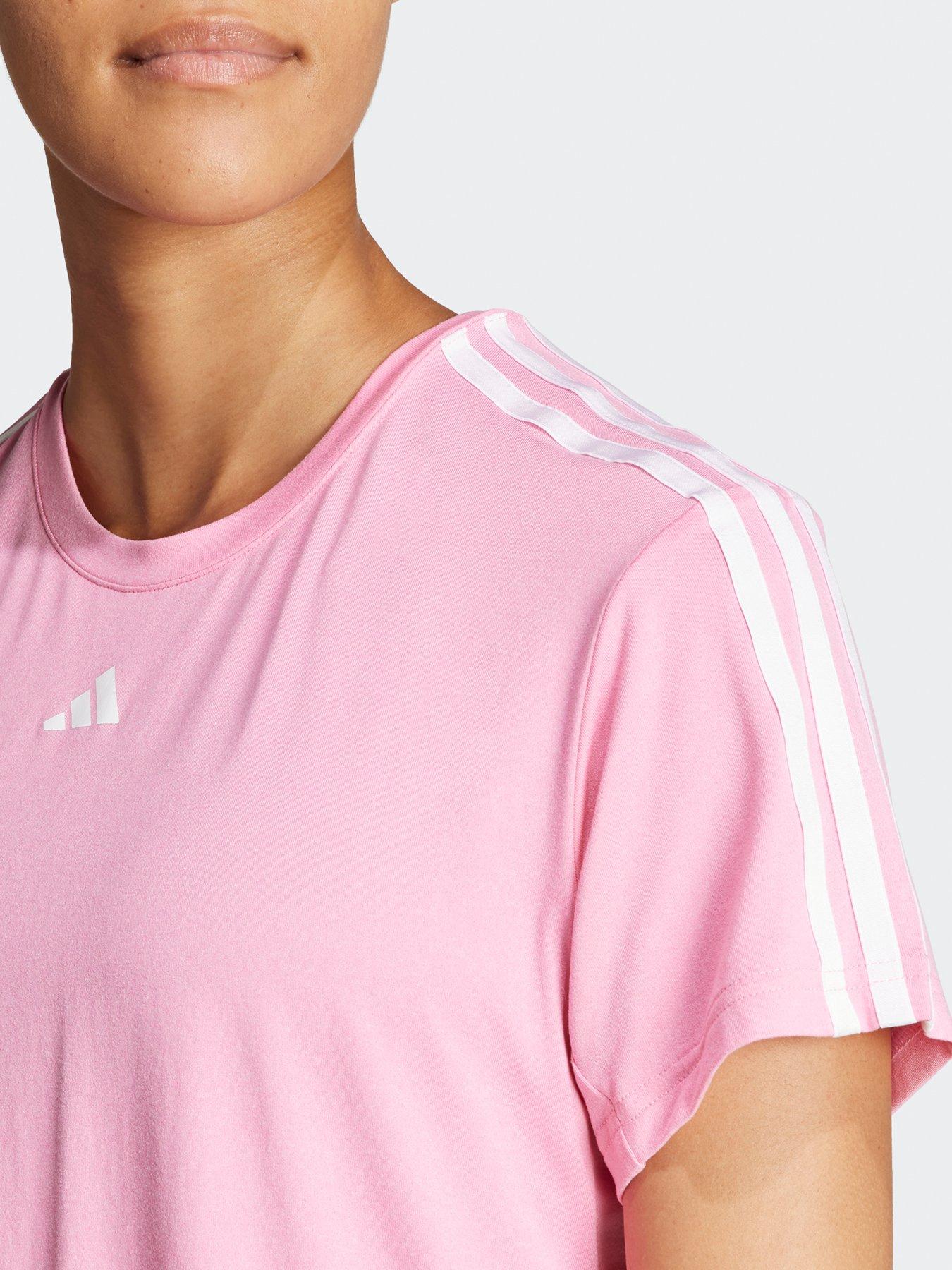 adidas-womens-train-essentials-3-stripe-tee-pinkoutfit