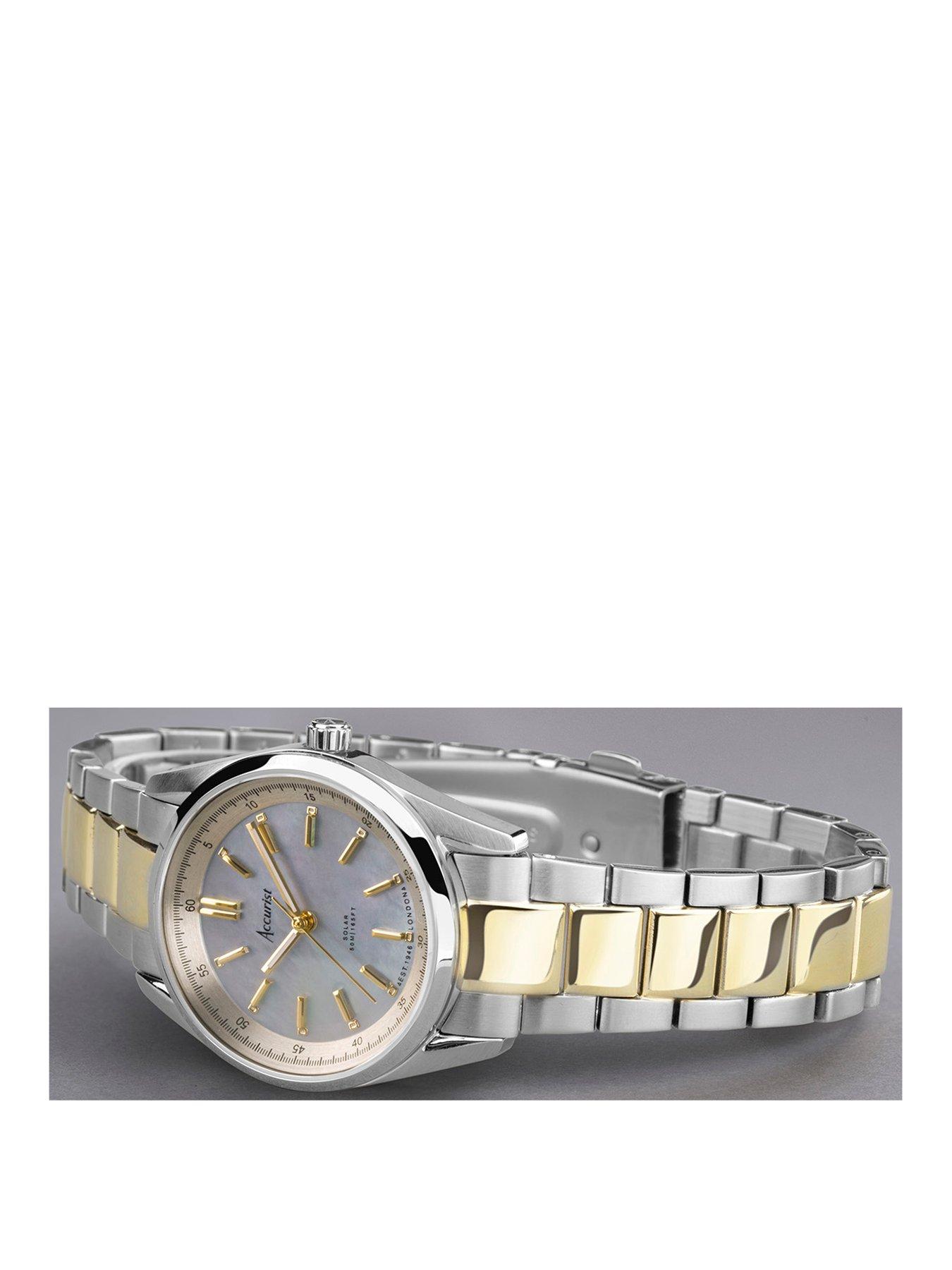 accurist-accurist-ladies-everyday-solar-two-tone-stainless-steel-bracelet-30mm-watchstillFront