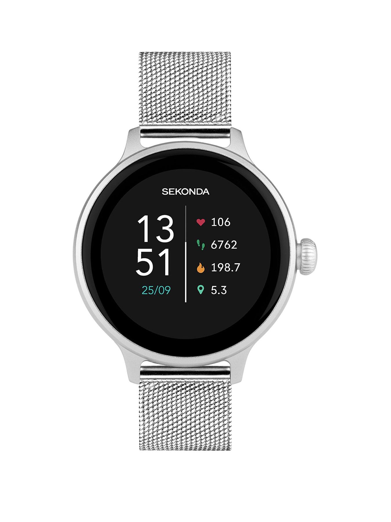 undefined Sekonda Womens Connect Silver Stainless Steel Mesh Bracelet Smartwatch