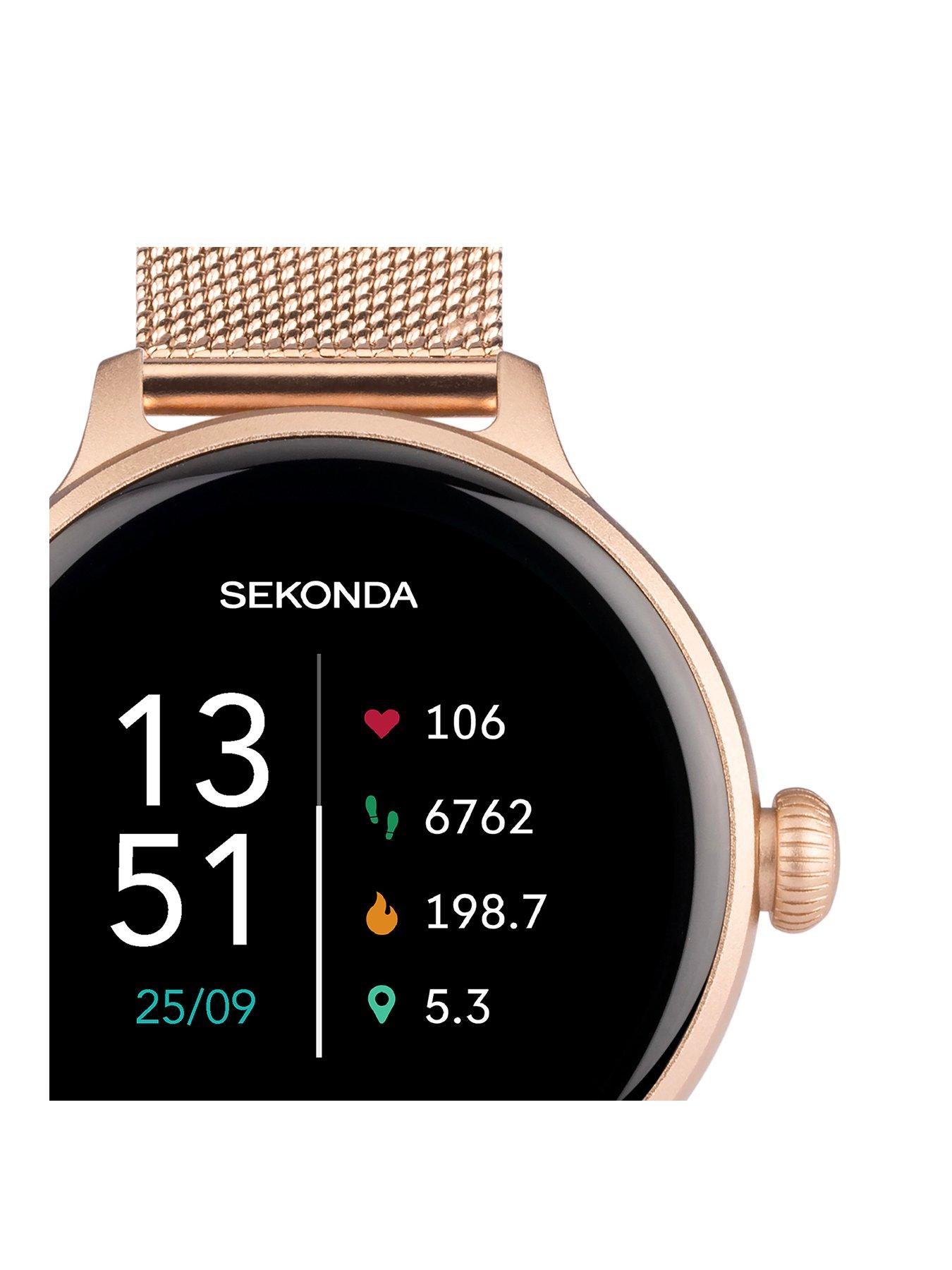 sekonda-sekonda-womens-connect-rose-gold-stainless-steel-mesh-bracelet-smartwatchstillFront