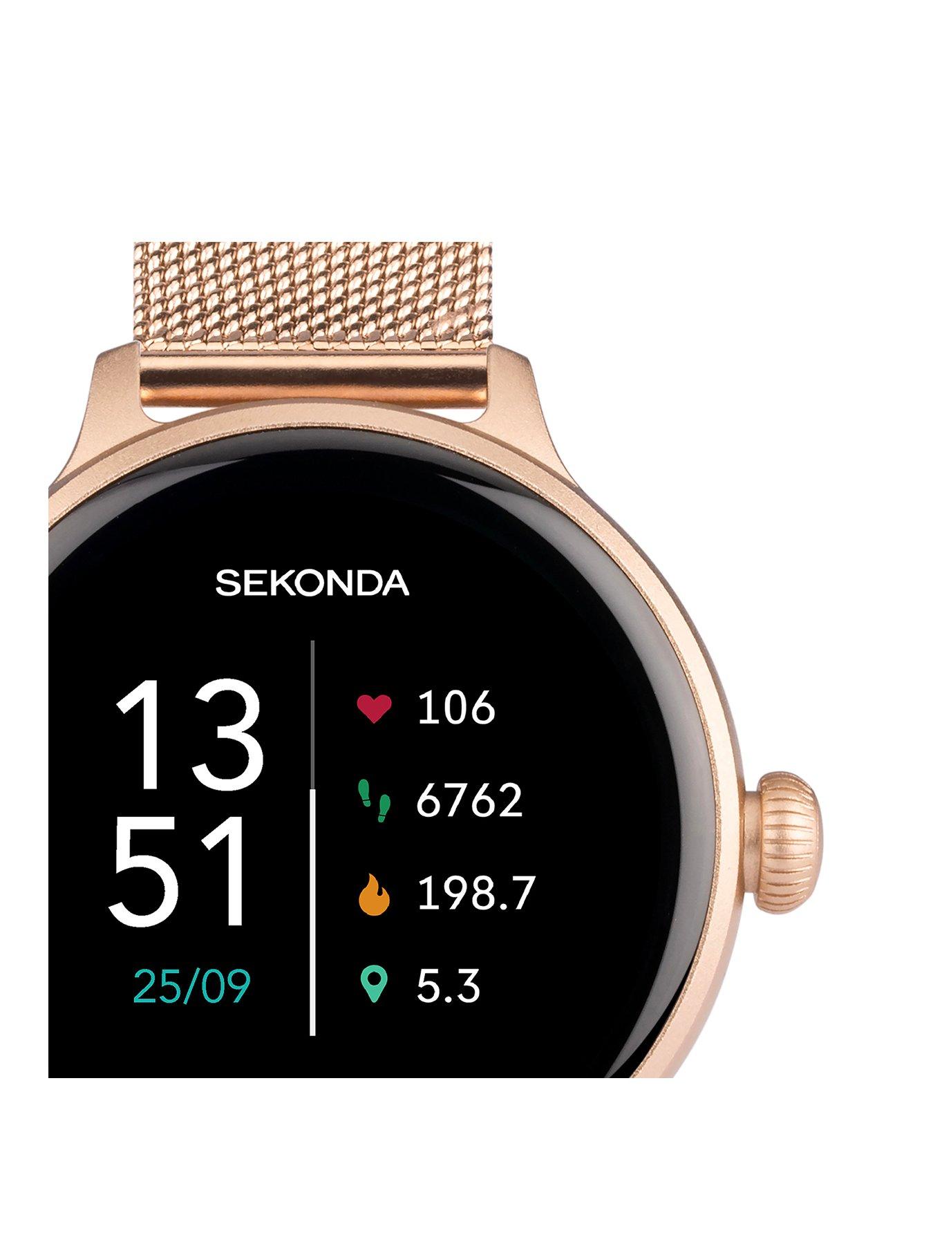 Image 2 of 7 of Sekonda Sekonda Womens Connect Rose Gold Stainless Steel Mesh Bracelet Smartwatch