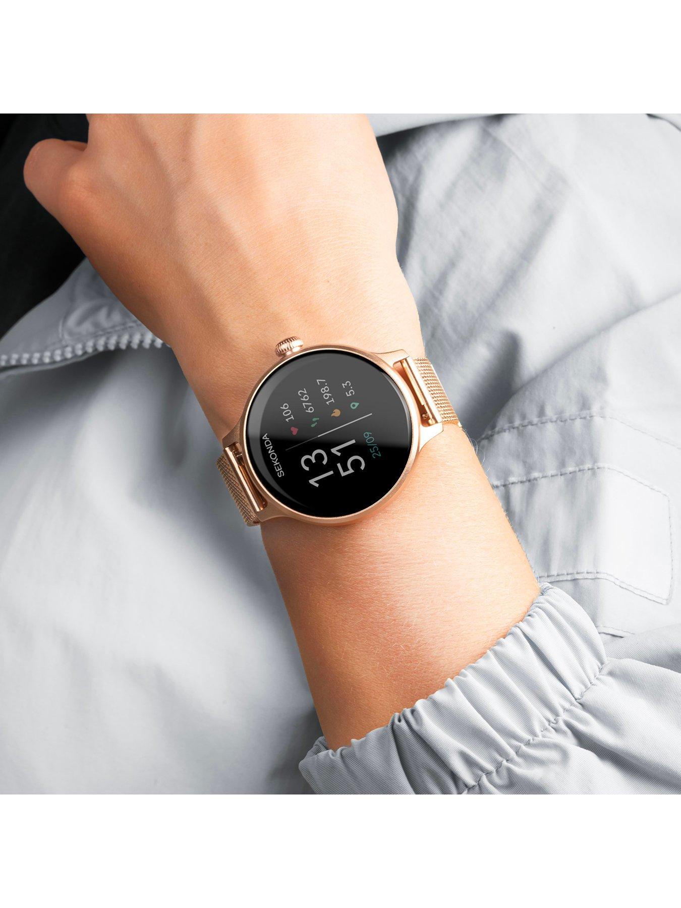 Image 3 of 7 of Sekonda Sekonda Womens Connect Rose Gold Stainless Steel Mesh Bracelet Smartwatch