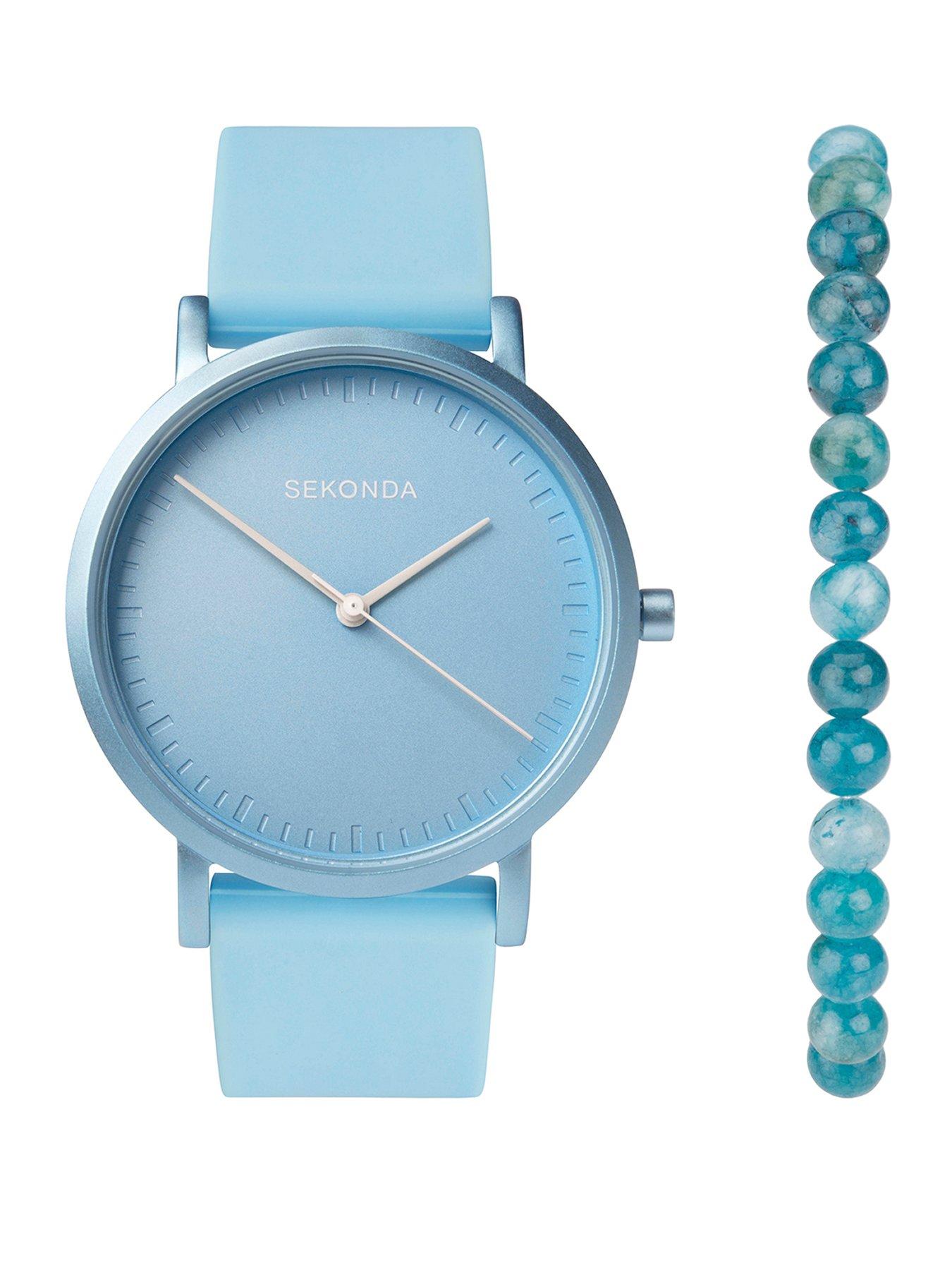 sekonda-sekonda-womens-palette-light-blue-silicone-strap-with-light-blue-dial-analogue-watch-with-matching-blue-apatite-stone-beaded-bracelet-gift-set