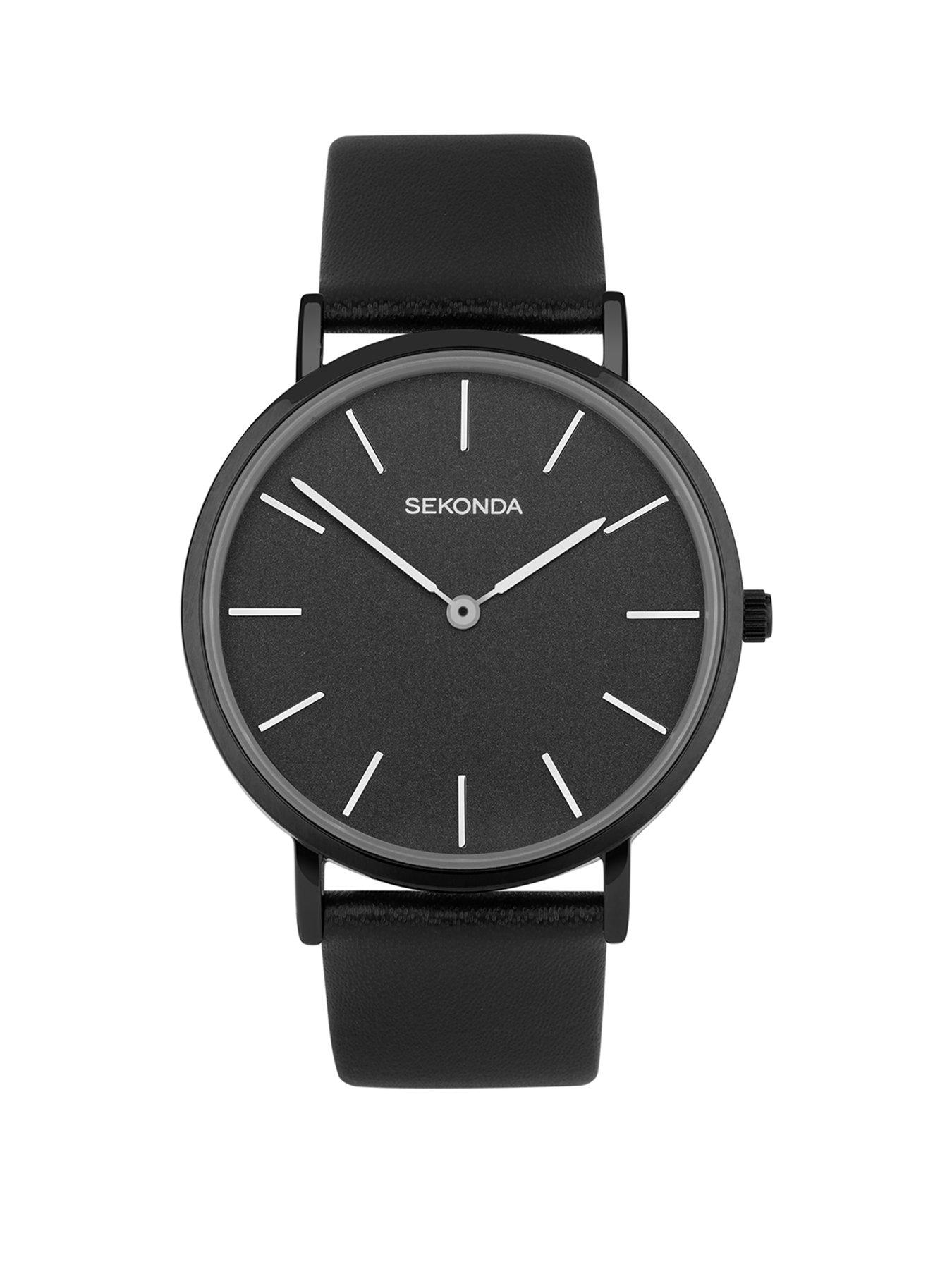 sekonda-ladiesnbspminimal-freya-black-leathernbspwatch