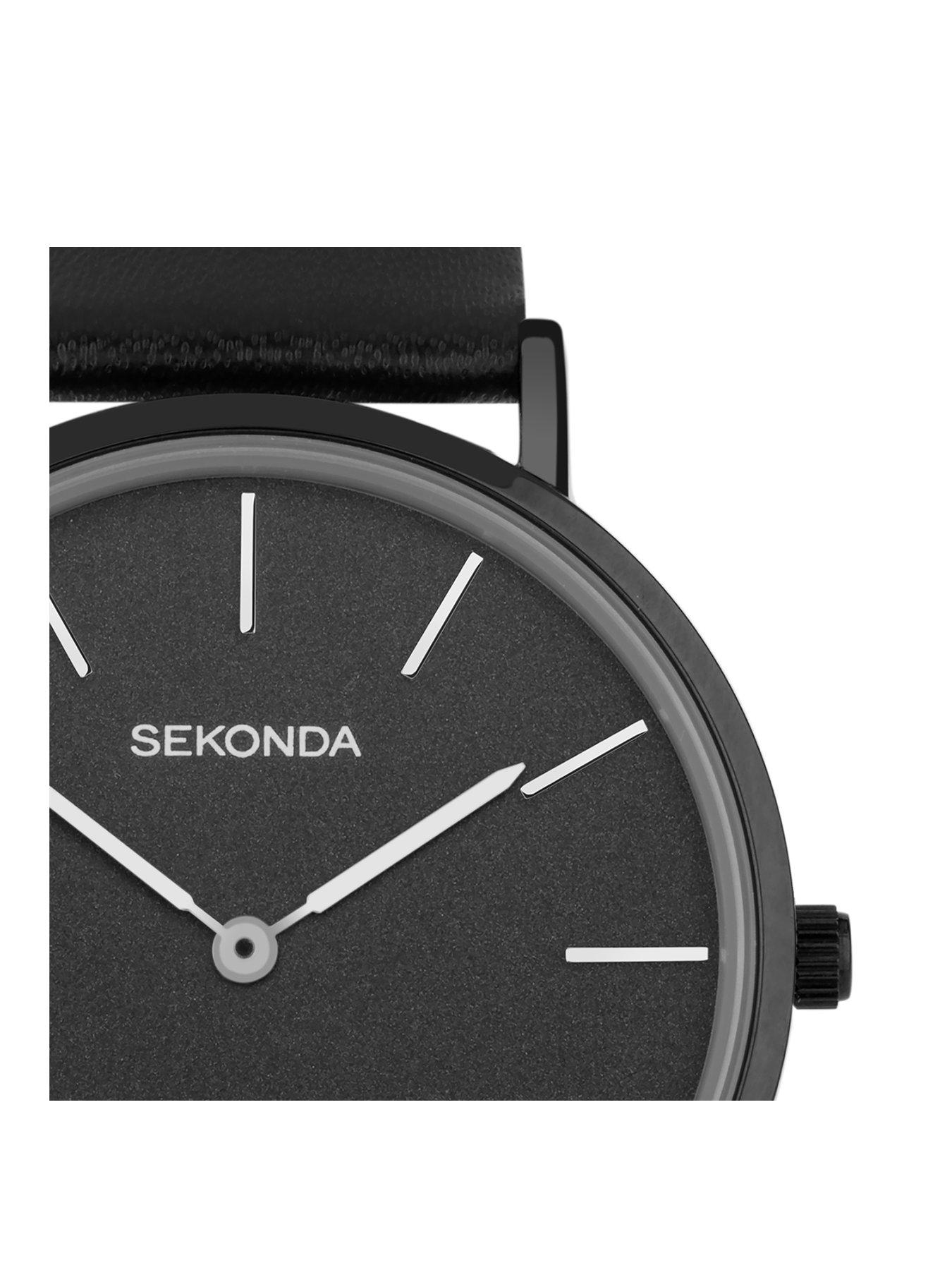 sekonda-ladiesnbspminimal-freya-black-leathernbspwatchstillFront