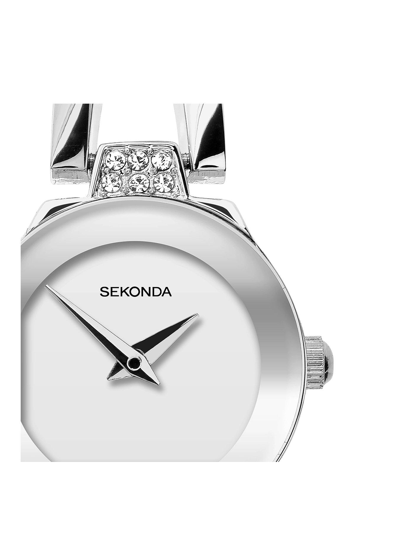 sekonda-sekonda-womens-silver-alloy-semi-bangle-with-silver-white-dial-analogue-watch-and-matching-pendant-and-earrings-gift-setstillFront