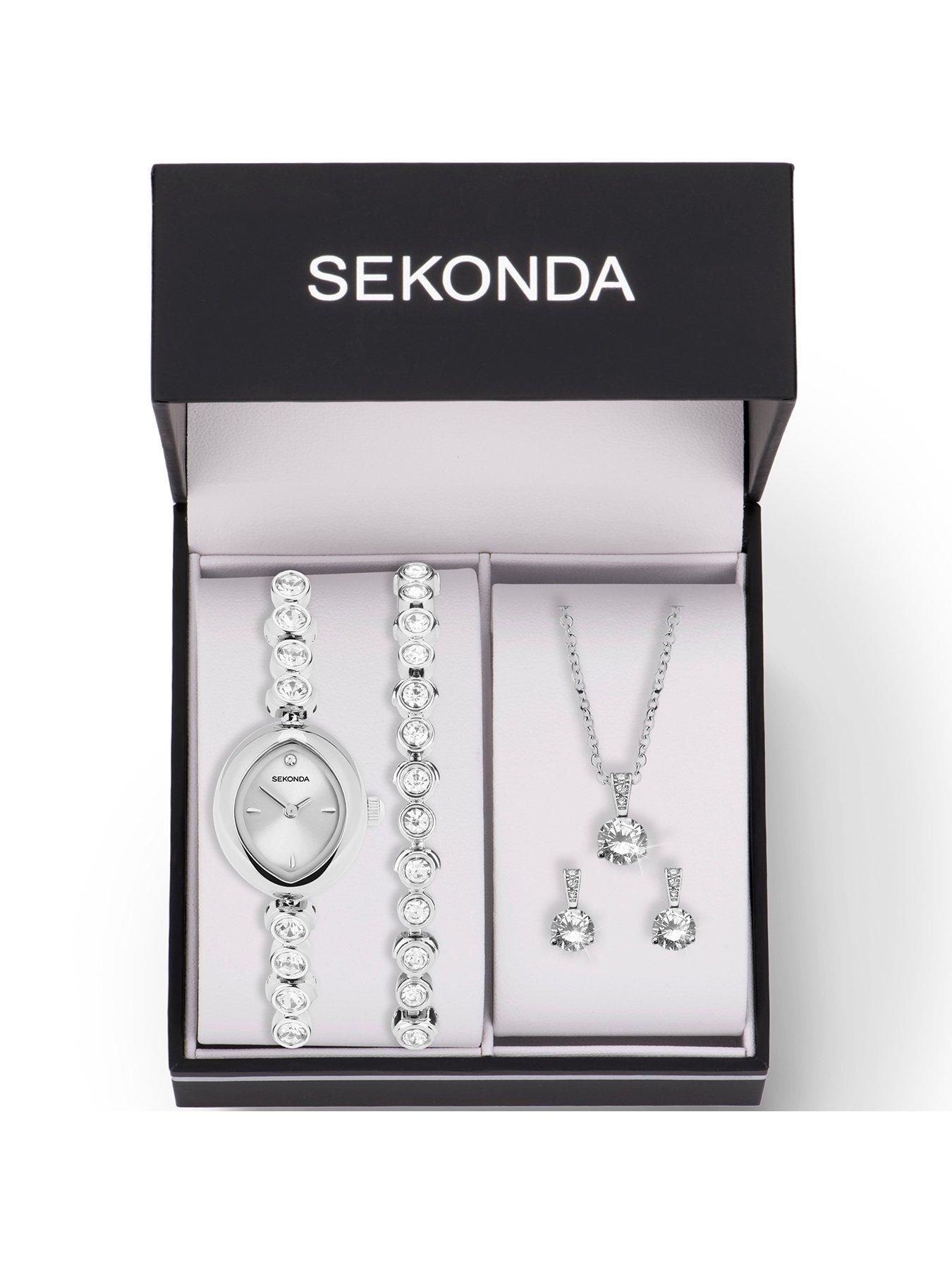 Image 7 of 7 of Sekonda Sekonda Womens Silver Alloy Bracelet with Silver Dial Analogue Watch and Matching Pendant and Earrings Gift Set