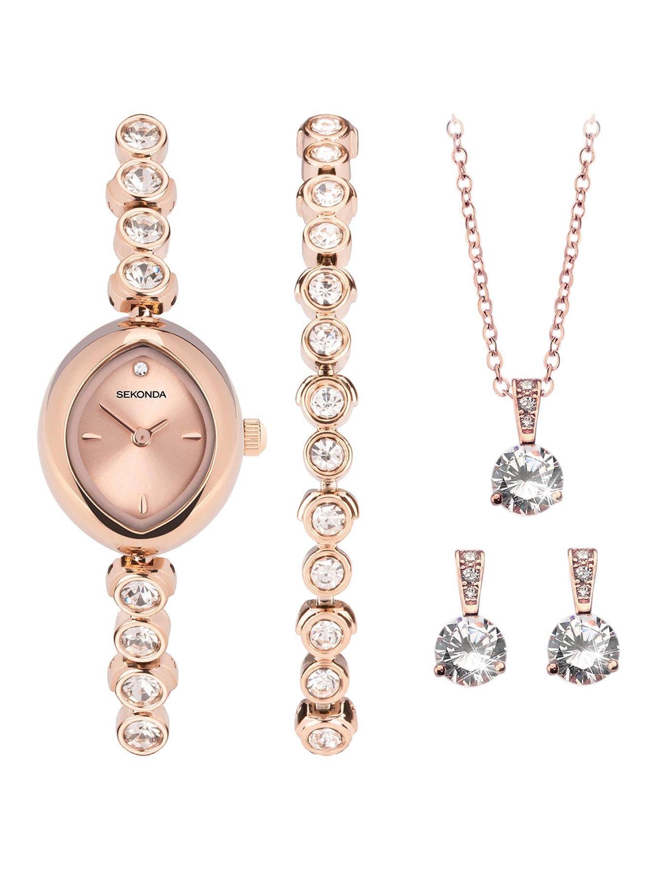 sekonda-sekonda-womens-rose-gold-alloy-bracelet-with-rose-dial-analogue-watch-and-matching-rose-gold-pendant-and-earrings-gift-set