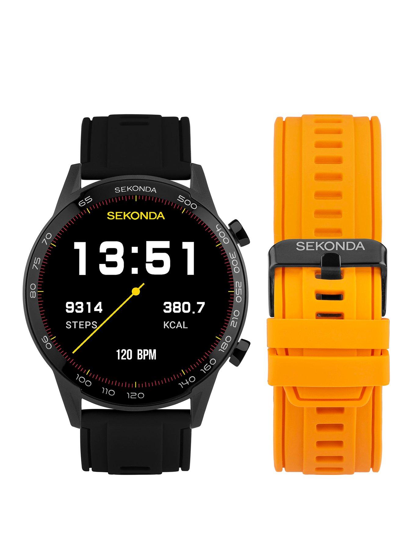 sekonda-sekonda-mens-active-plus-black-silicone-strap-smartwatch-with-free-additional-orange-strap