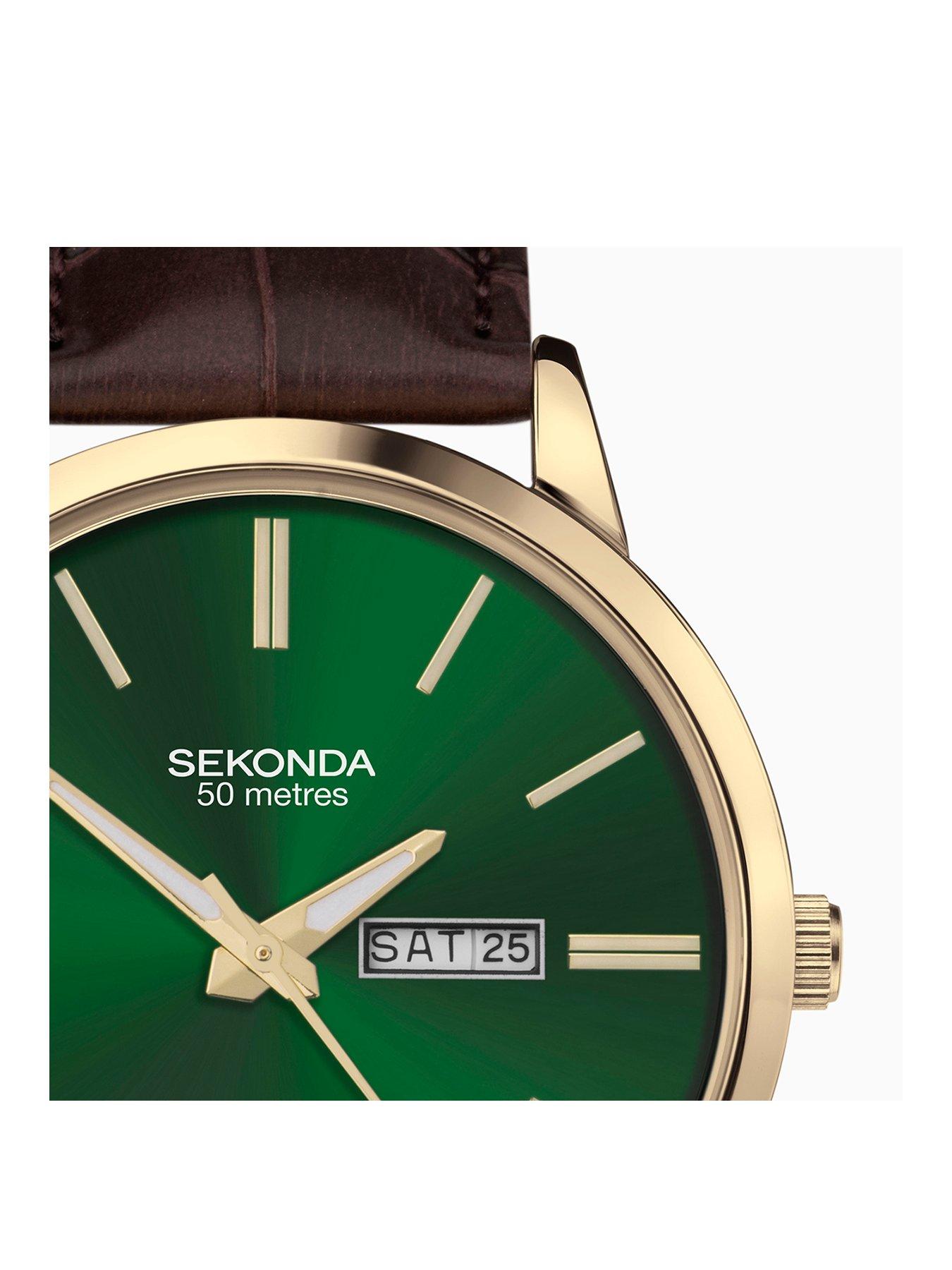 sekonda-sekonda-mens-classic-jackson-brown-leather-strap-with-green-dial-analogue-watchstillFront