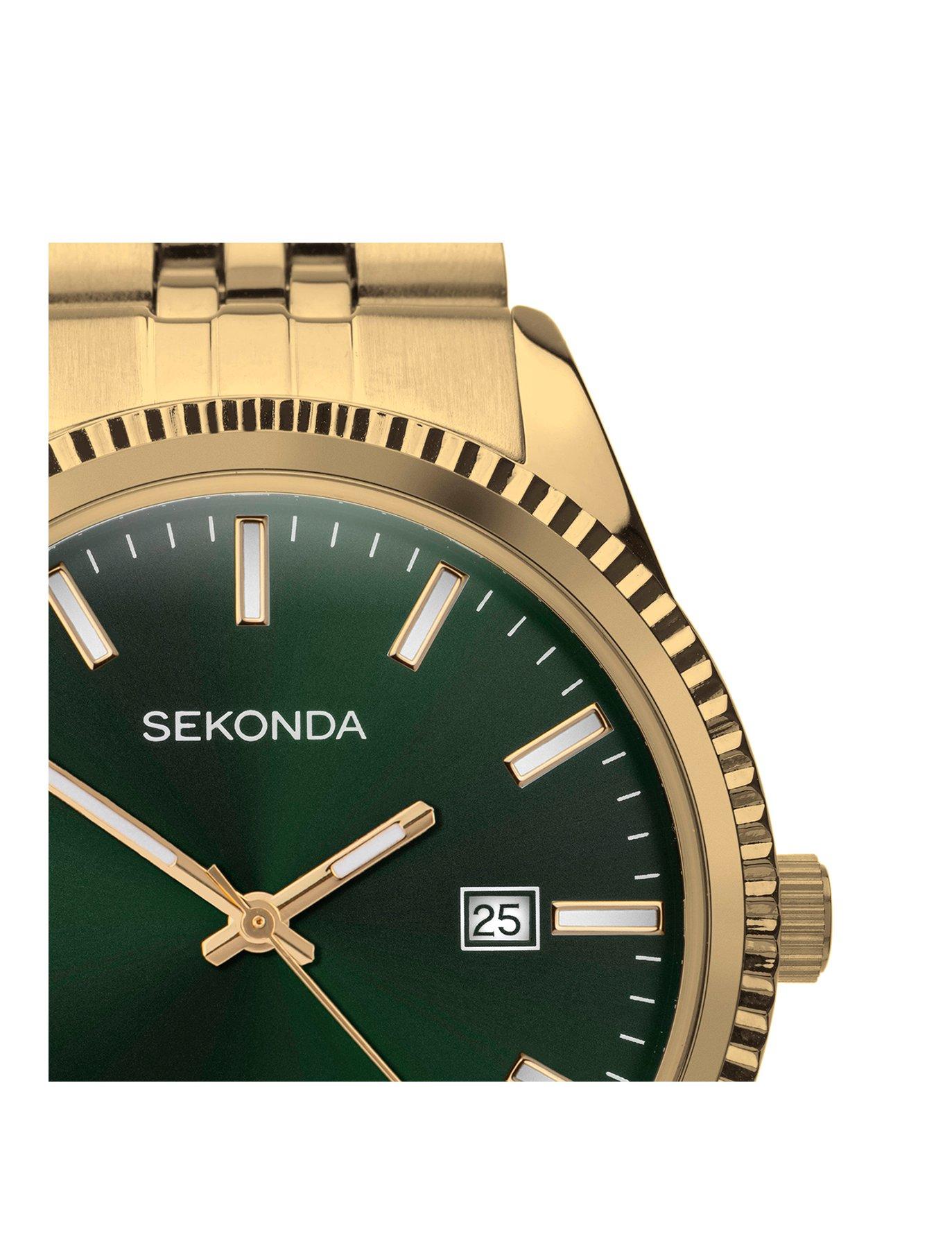 sekonda-sekonda-mens-classic-king-gold-stainless-steel-bracelet-with-green-dial-analogue-watchstillFront