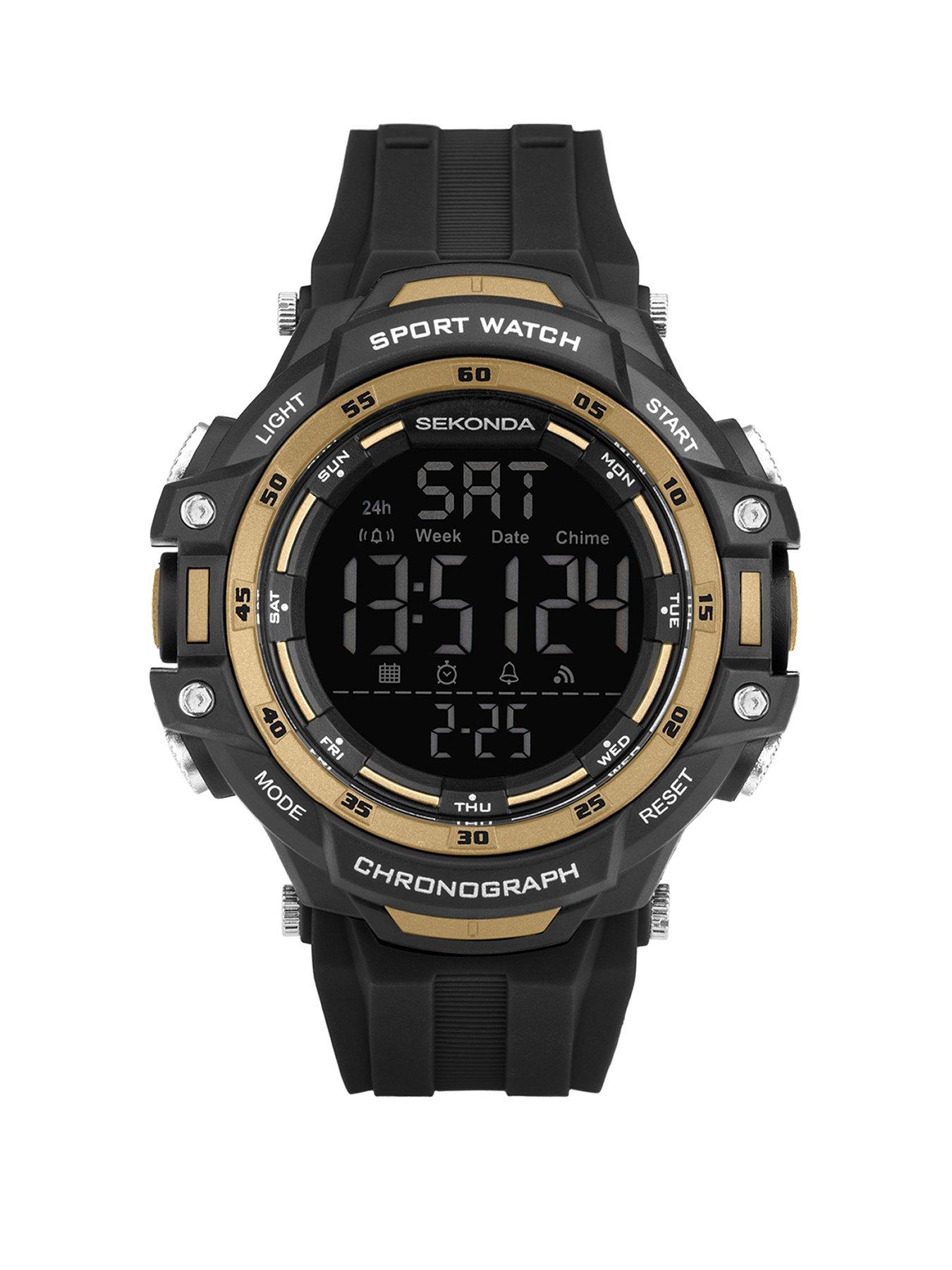 Sekonda Sekonda Mens Sport Crossfell Black Plastic Strap with Black Dial Digital Watch