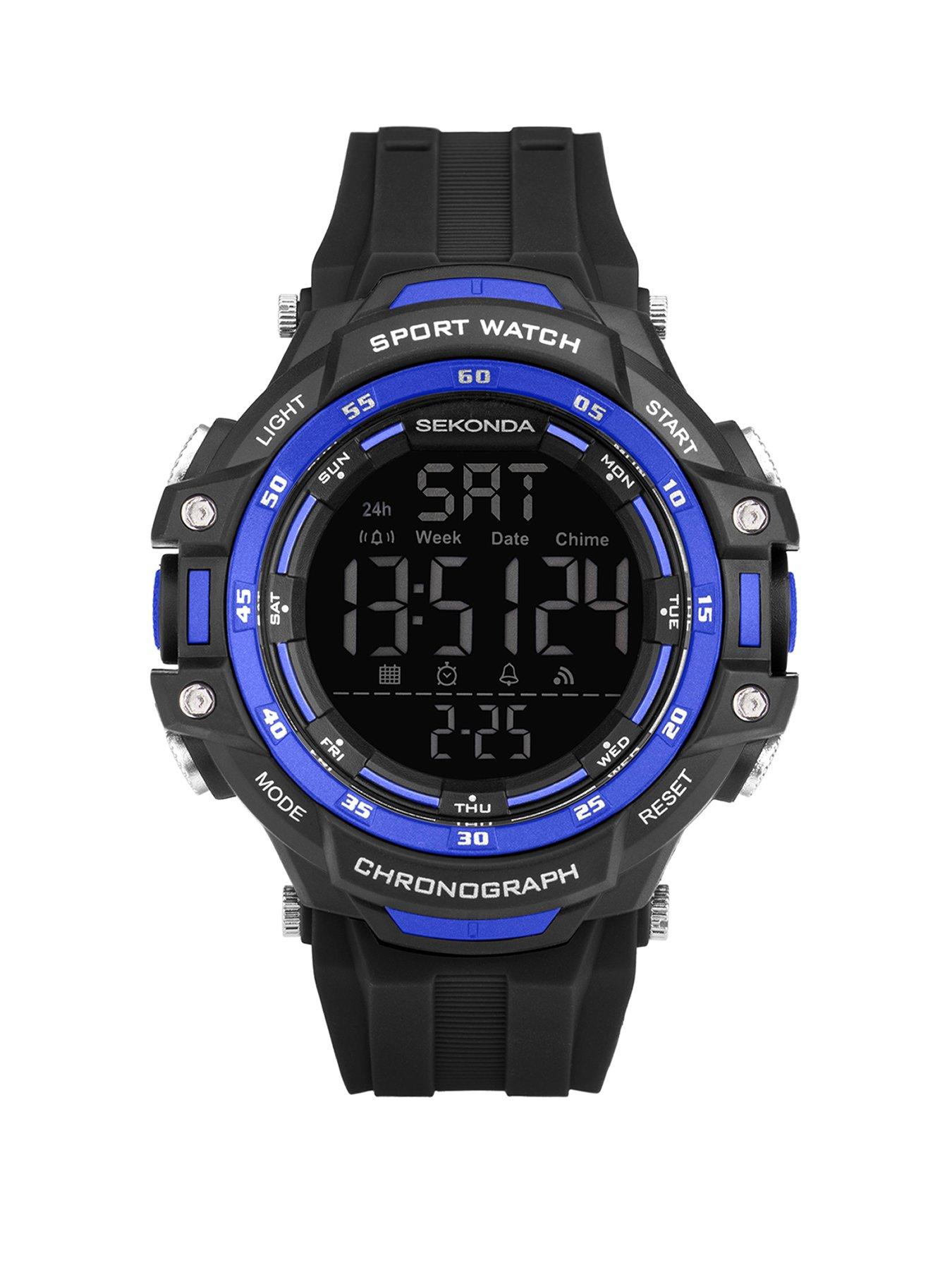 undefined Sekonda Mens Sport Crossfell Black Plastic Strap with Black Dial Digital Watch