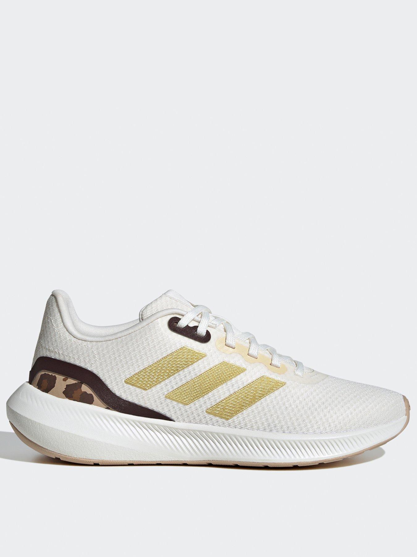 Ladies white and gold adidas trainers on sale