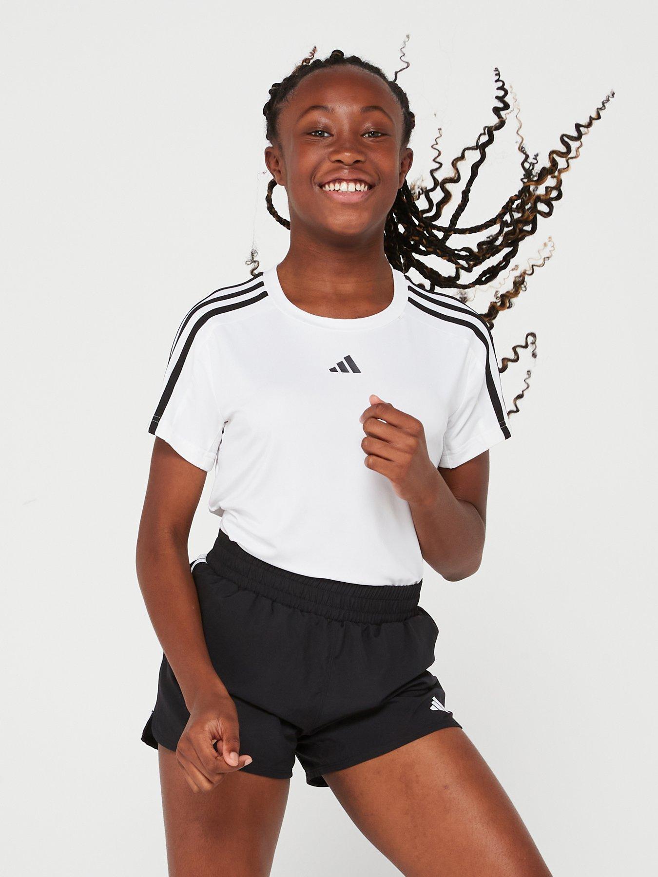 adidas-junior-girls-train-essentials-3-stripe-tee-white