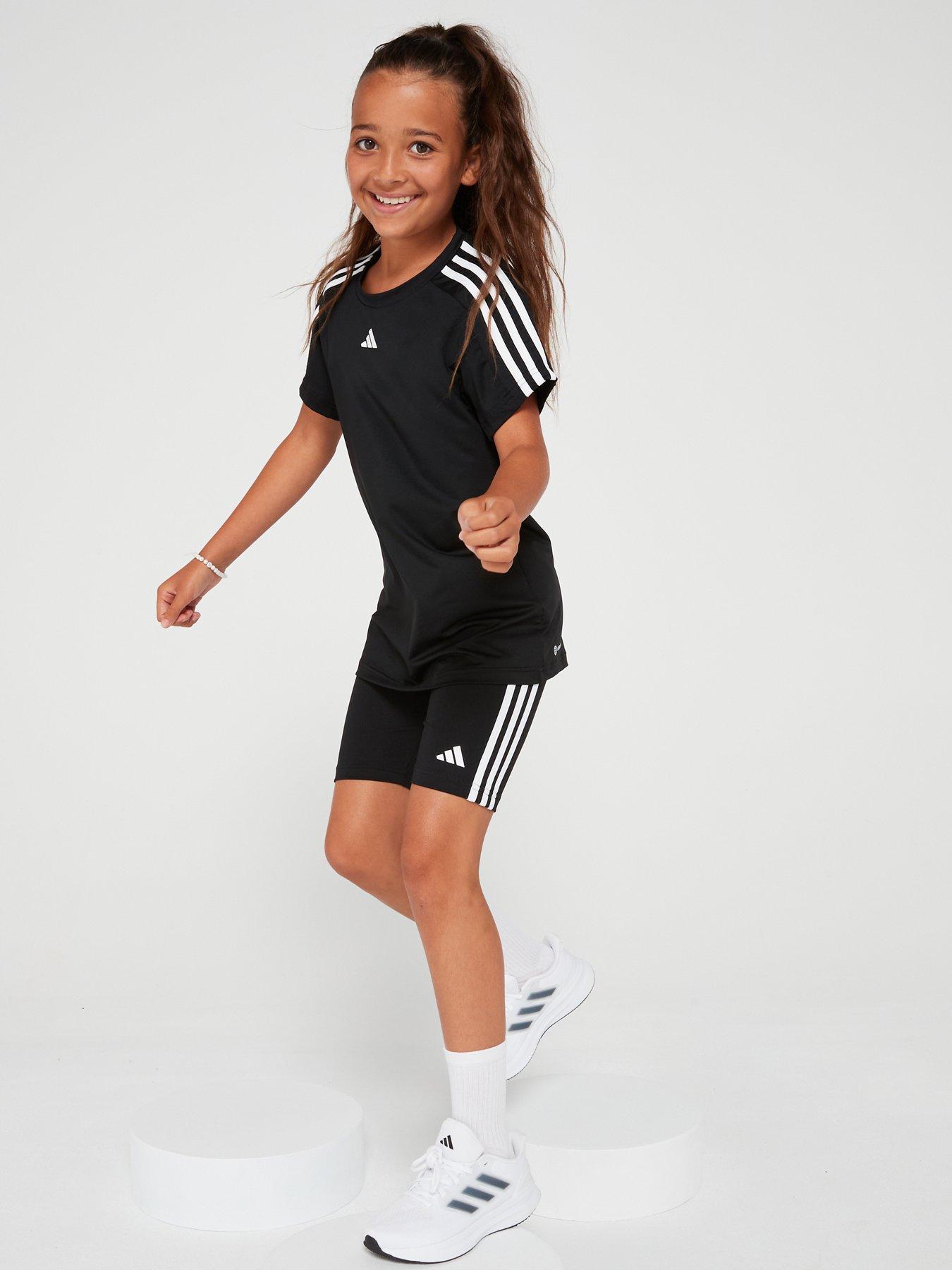 adidas-junior-girls-train-essentials-3-stripe-tee-black