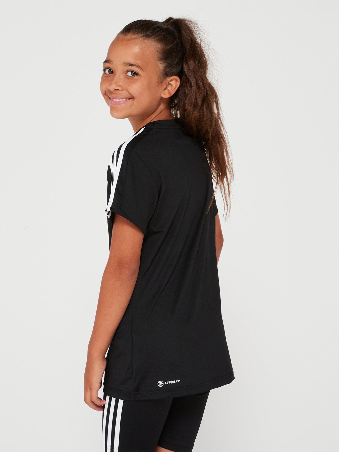 adidas-junior-girls-train-essentials-3-stripe-tee-blackstillFront