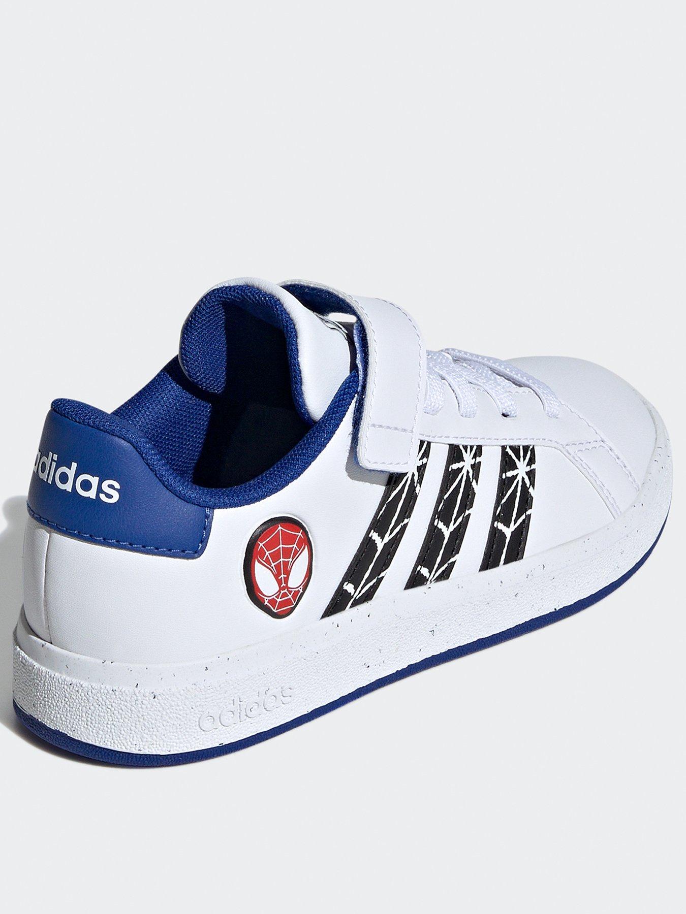 adidas-sportswear-unisex-kids-grand-court-spiderman-trainers-whiteback