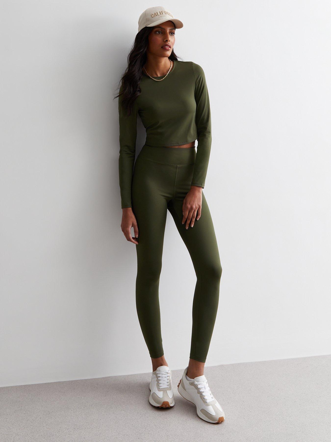 Khaki High Waist Sports Leggings