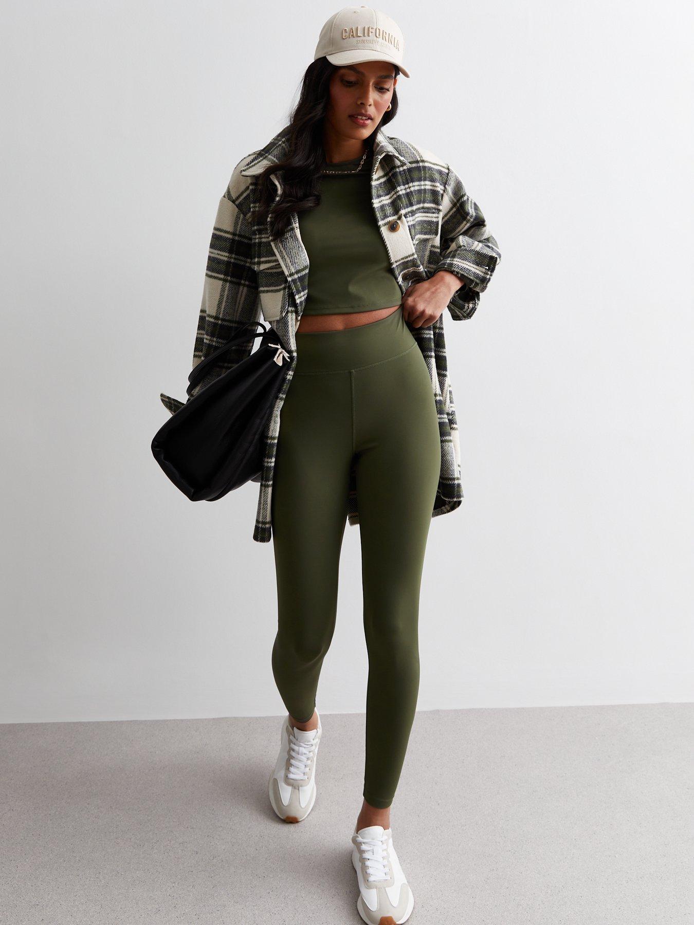 Khaki High Waist Sports Leggings