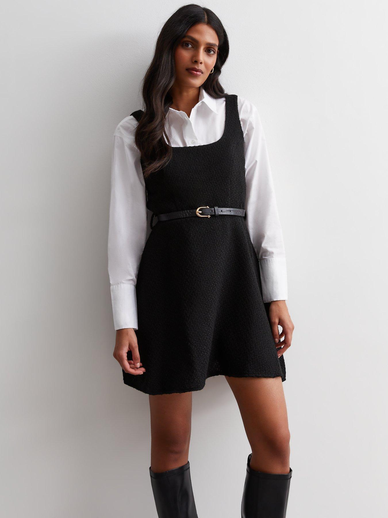 New look black dungaree on sale dress