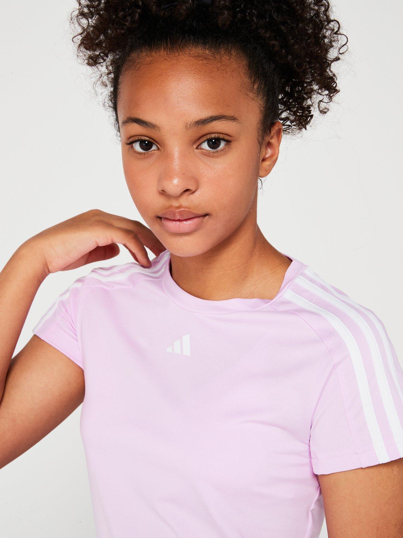 adidas-junior-girls-train-essentials-3-stripes-tee-purpleoutfit