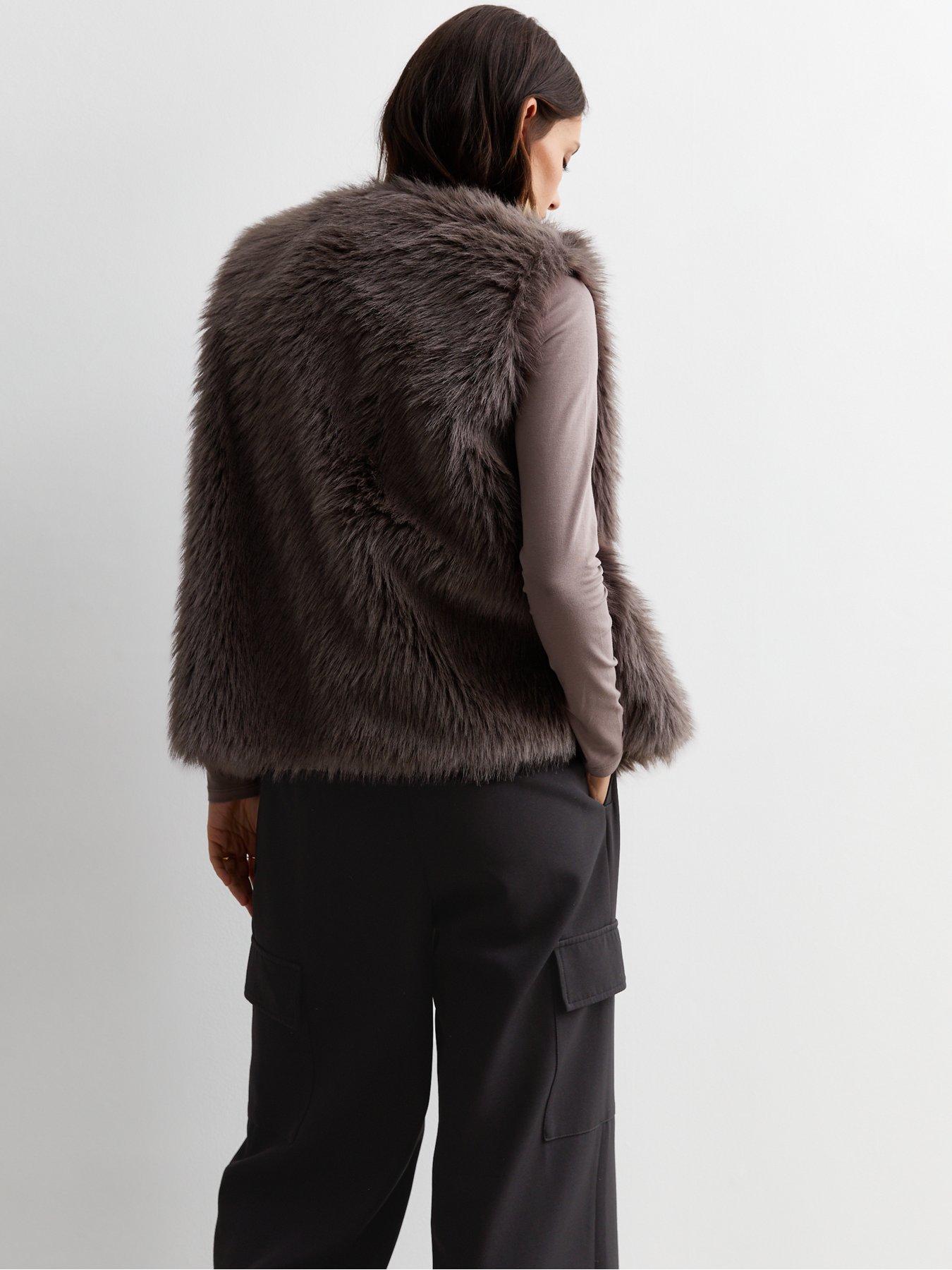 Grey Faux Fur Gilet