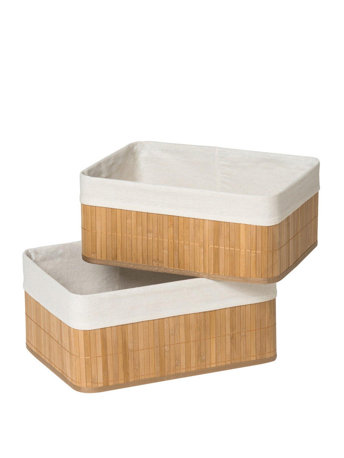 undefined Set Of Two Kankyo Bamboo Storage Boxes