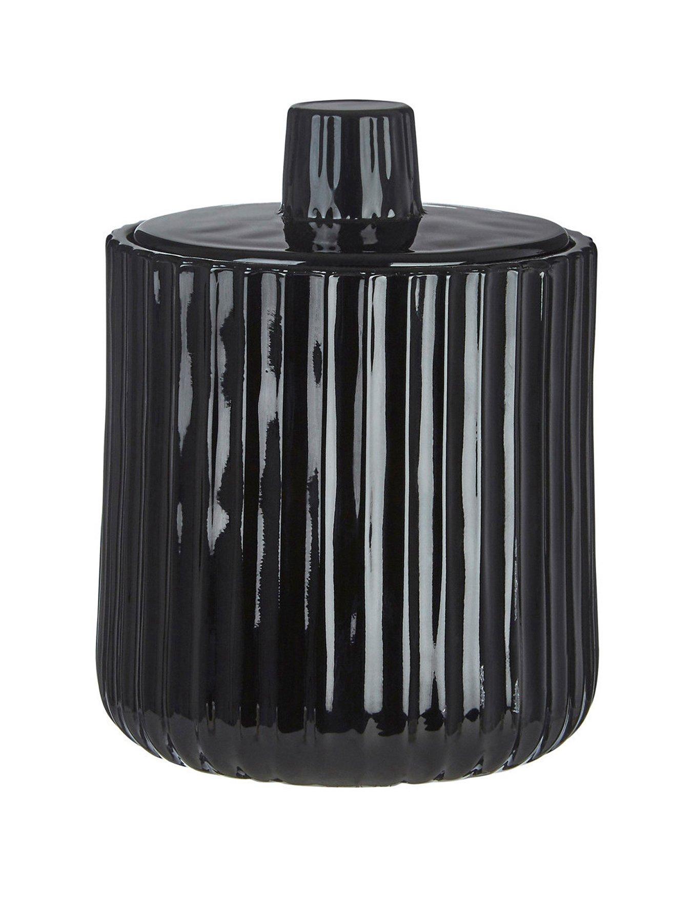 premier-housewares-ticino-brittany-black-glass-storage-jar