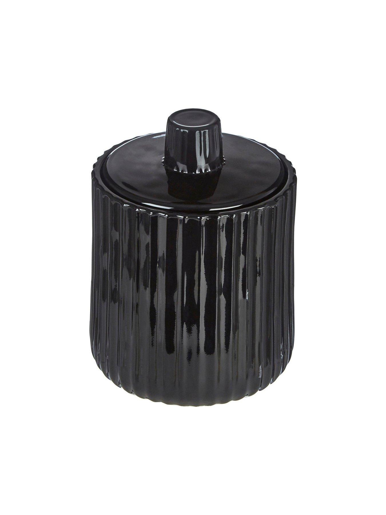 premier-housewares-ticino-brittany-black-glass-storage-jarstillFront