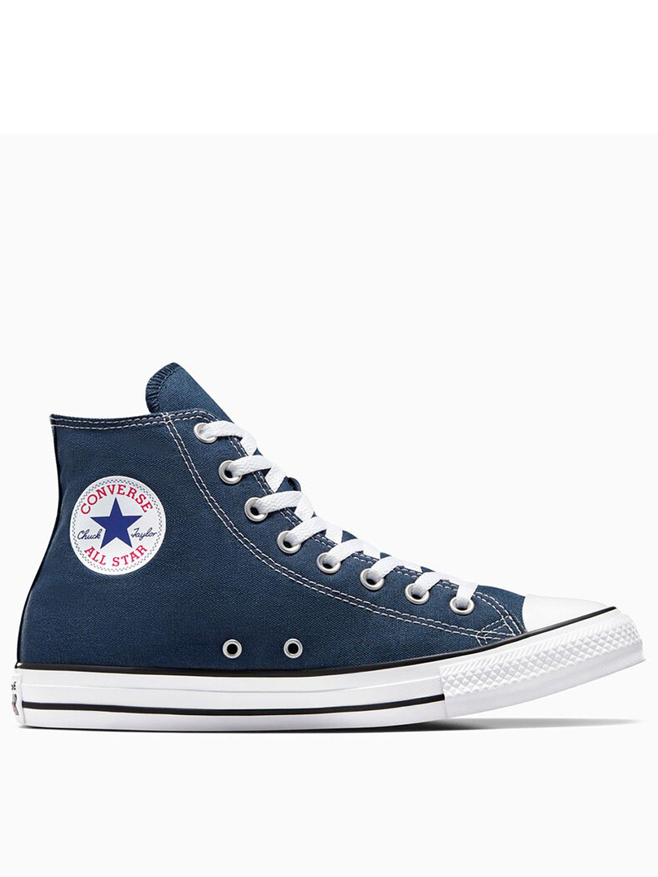 Navy blue high store top converse womens