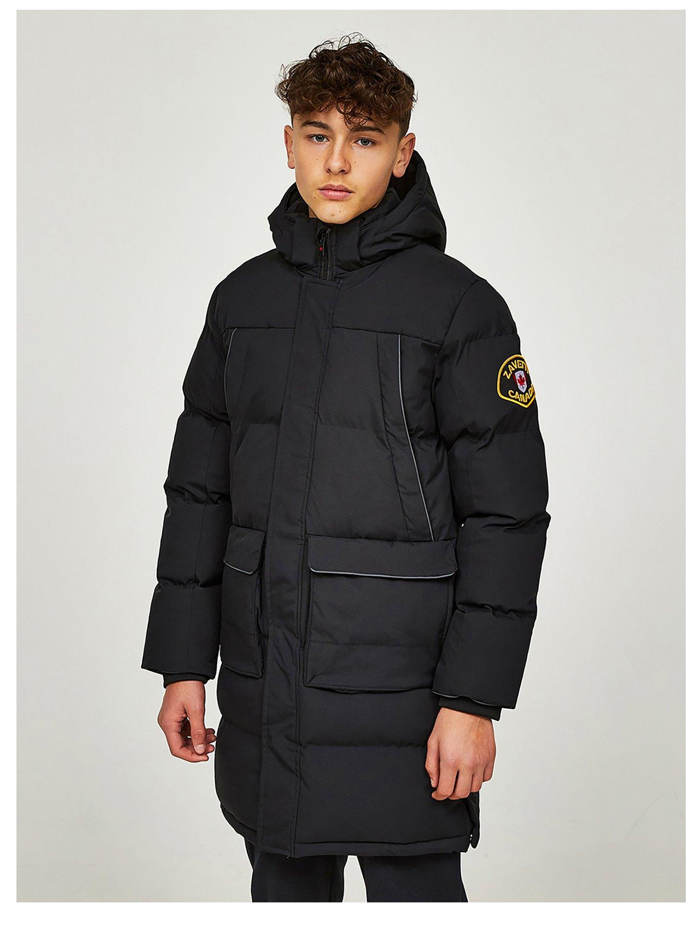 zavetti-canada-junior-mazzanti-longline-puffer-jacket-black