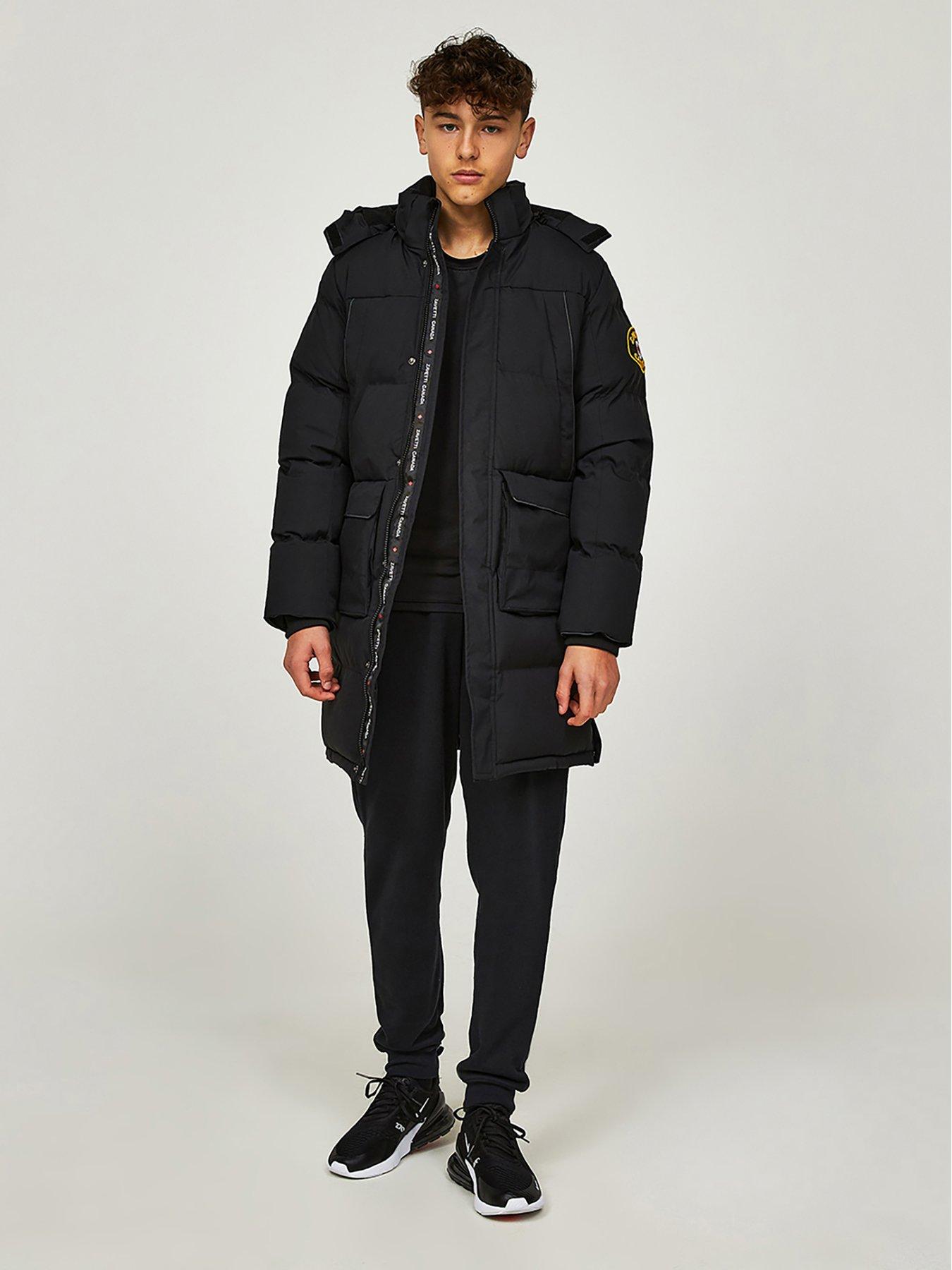 zavetti-canada-junior-mazzanti-longline-puffer-jacket-blackstillFront