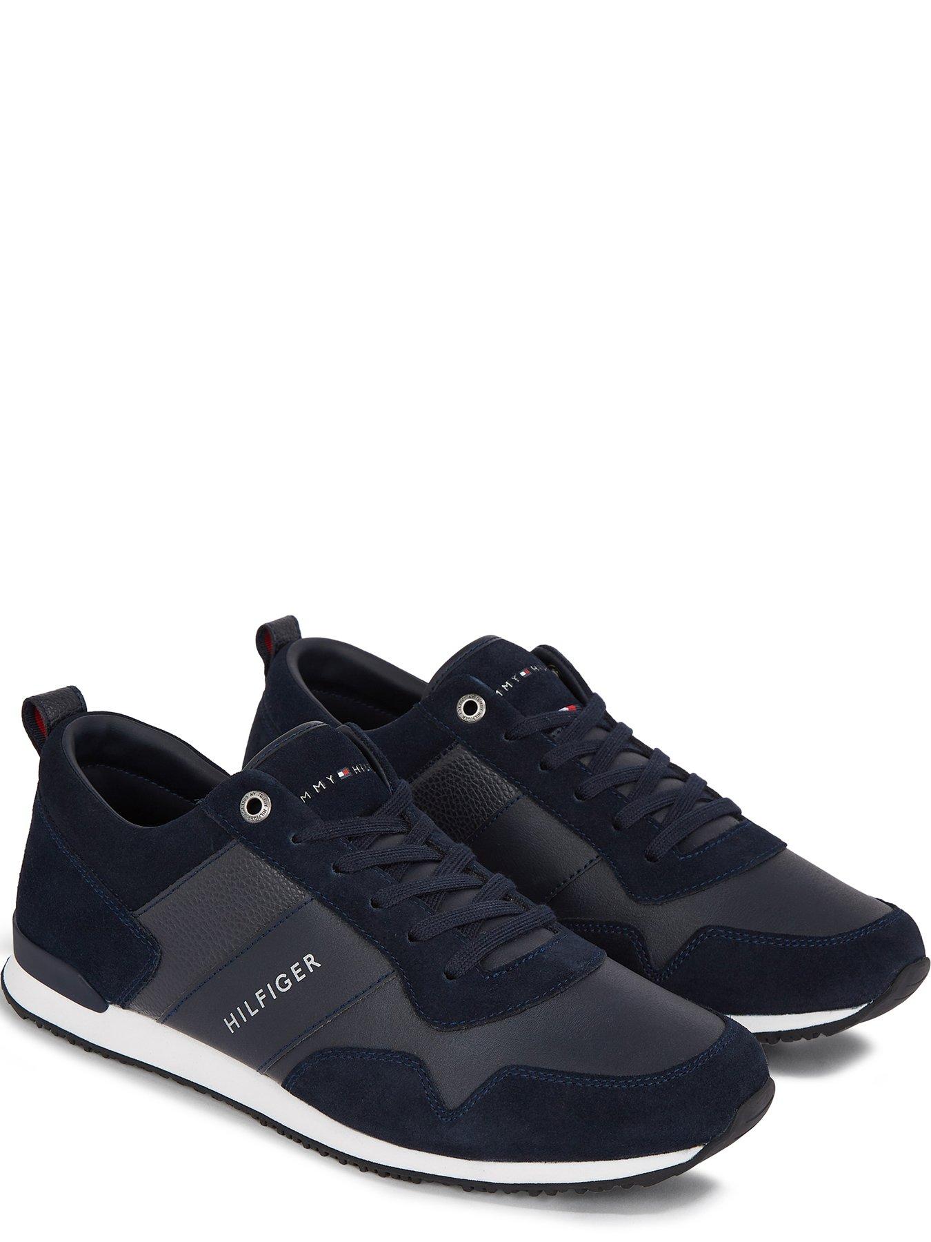 tommy-hilfiger-iconic-leather-suede-mix-runner-trainers-navystillFront