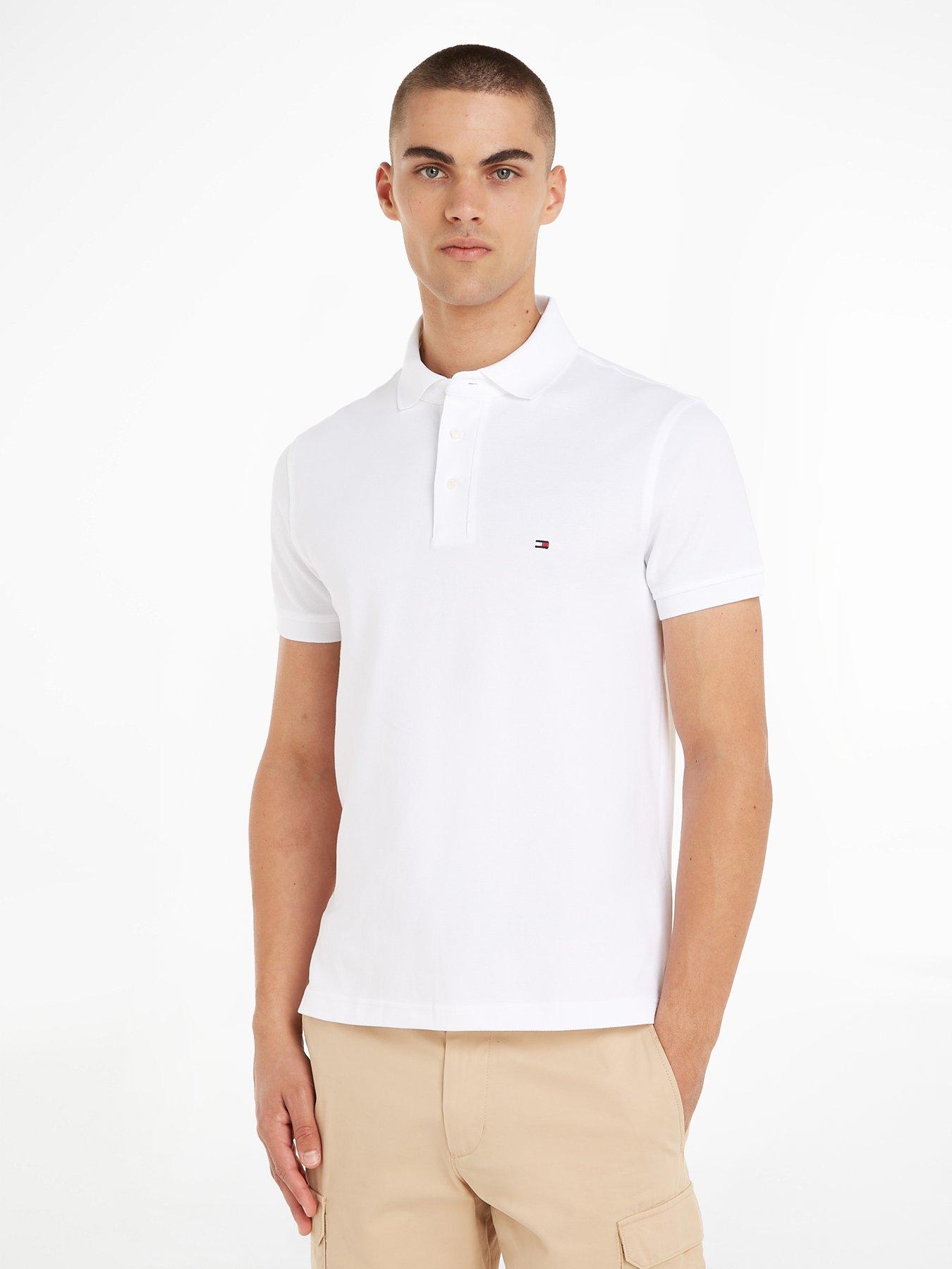 Core Tommy Tipped Slim Polo Shirt - White